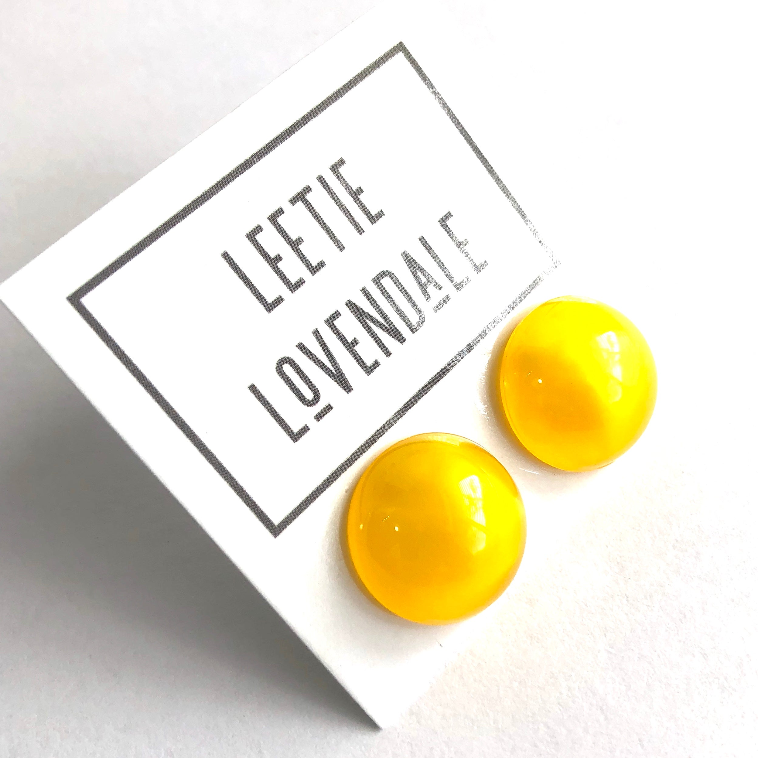 Yellow Aura Glow Retro Button Studs