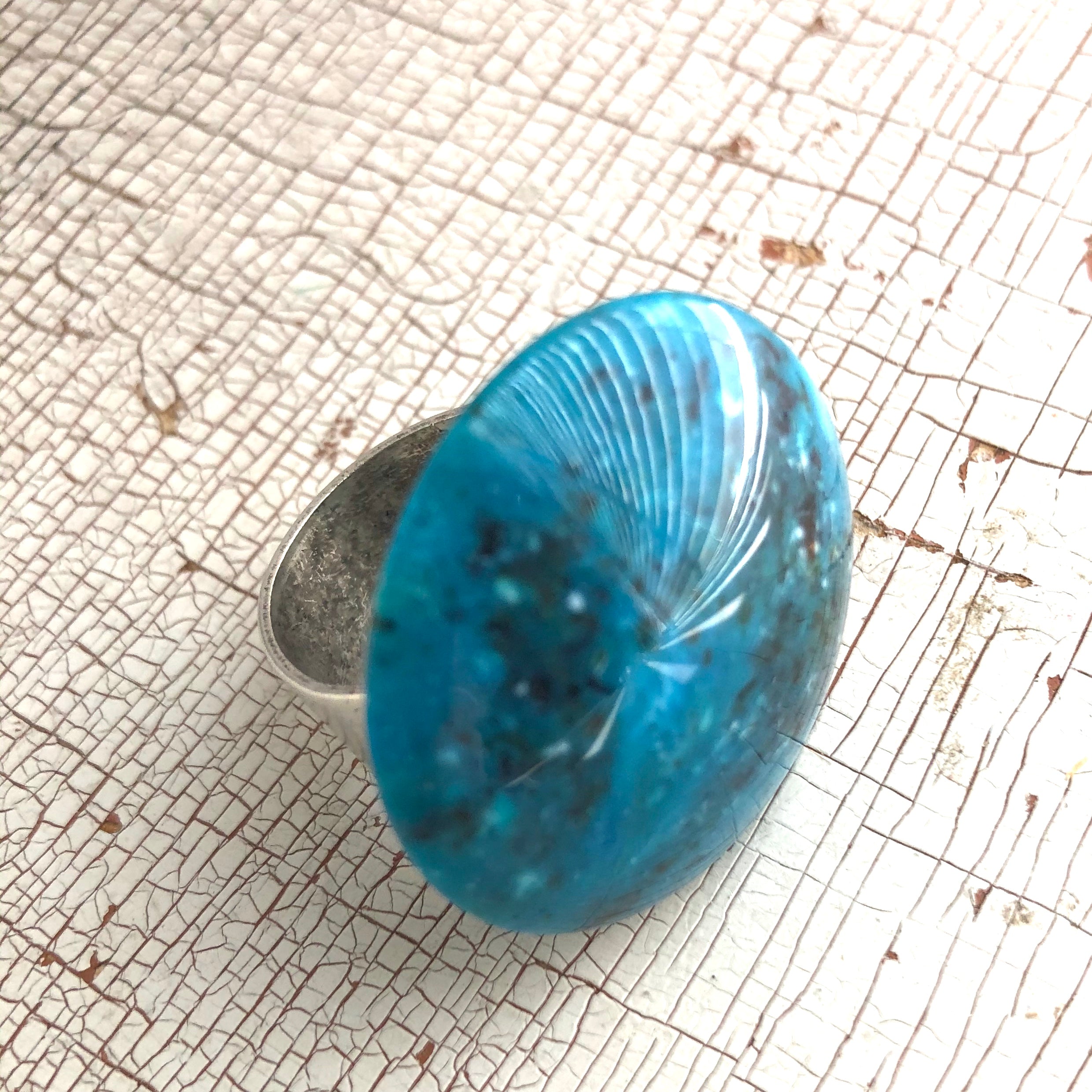 speckled aqua ring