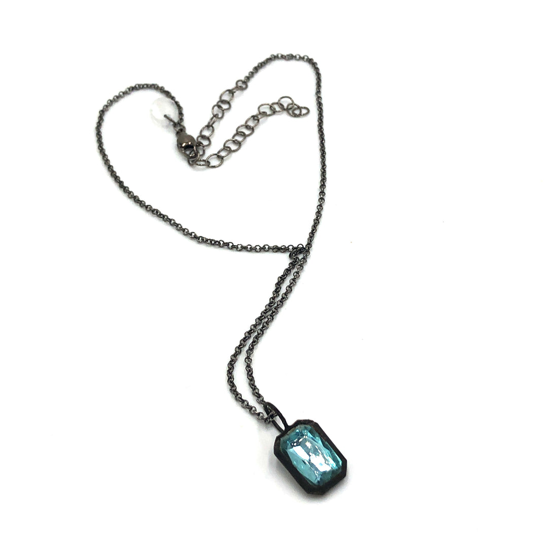 Turquoise Shine-On Small Rectangle Layering Necklace
