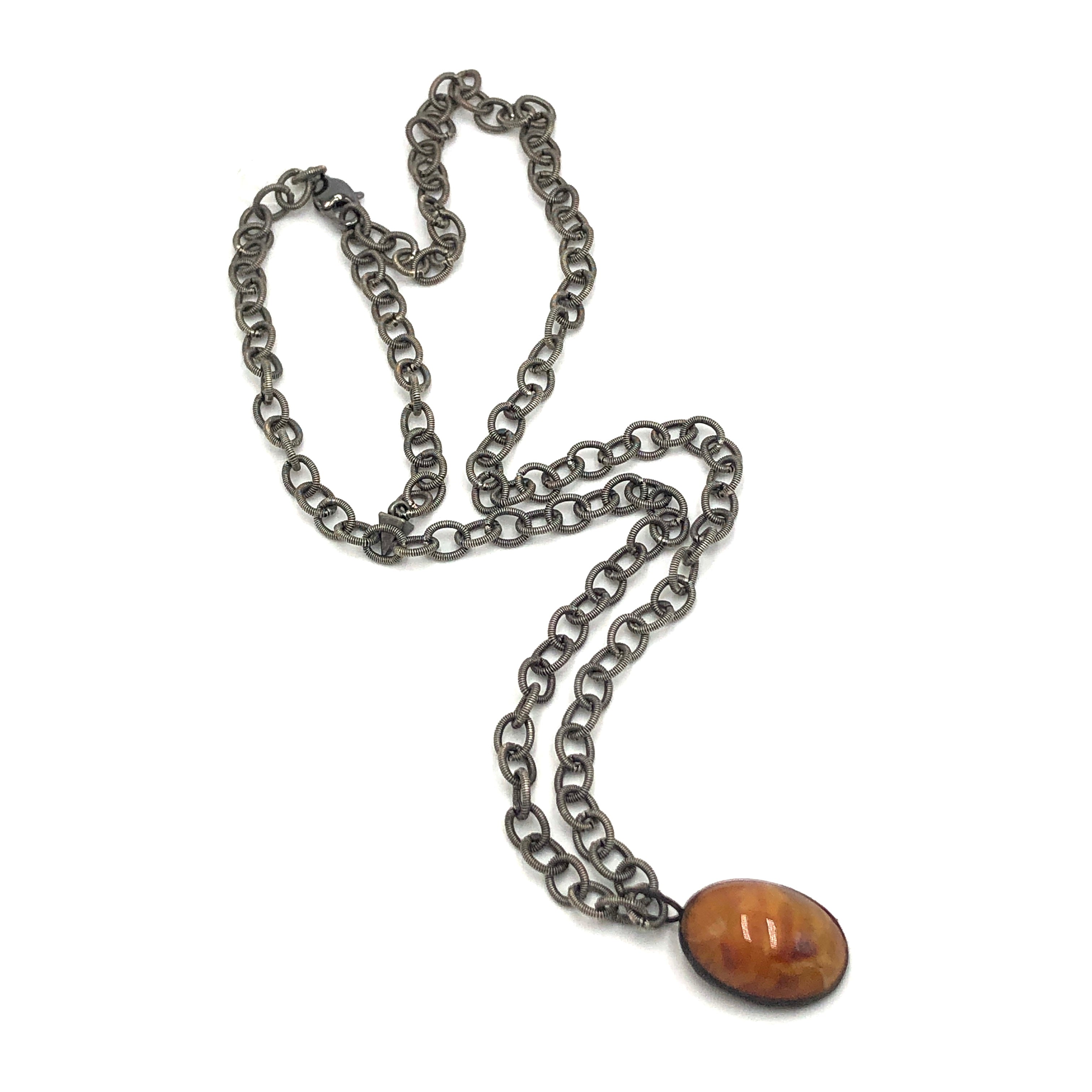 marbled mustard necklace