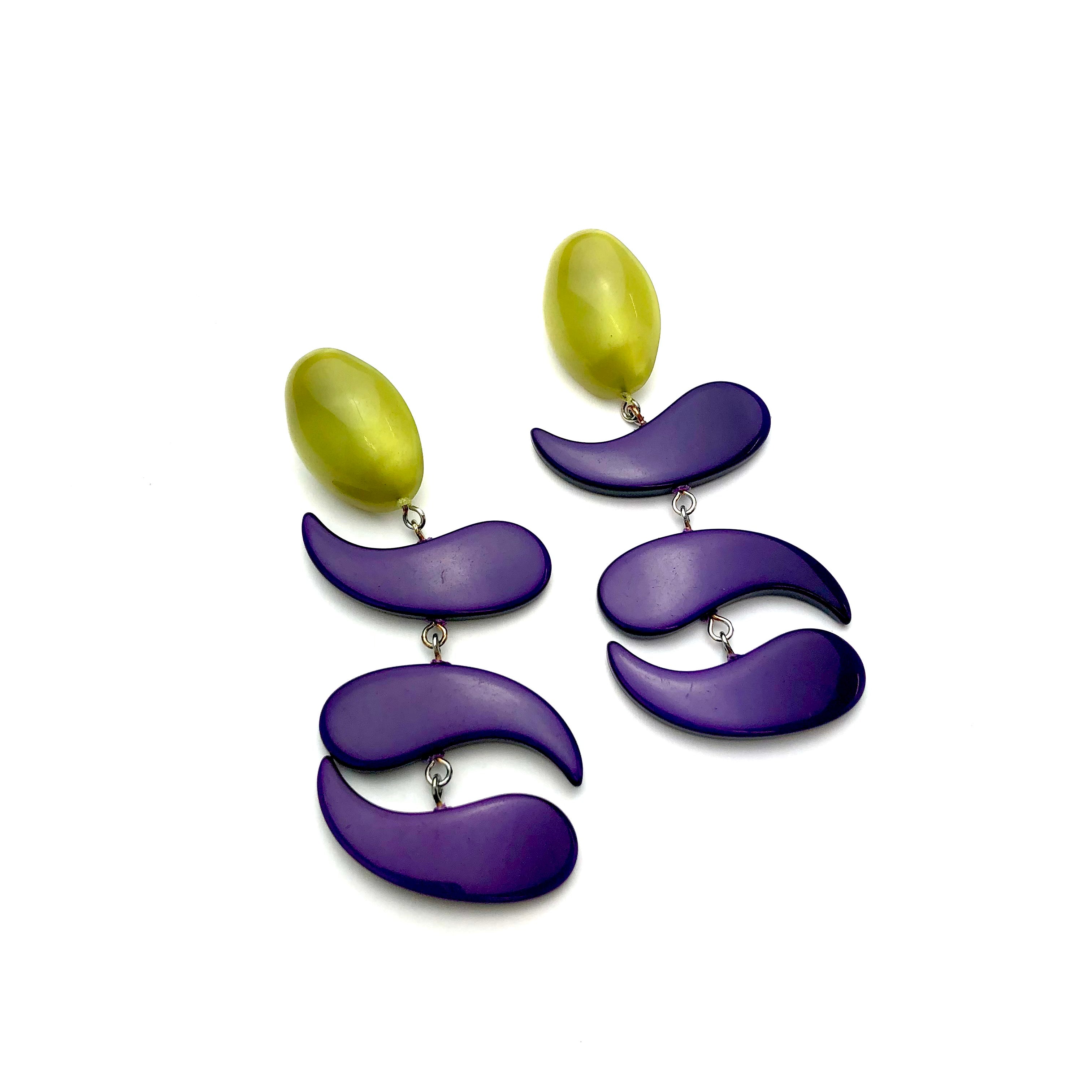 olive green moonglow earrings