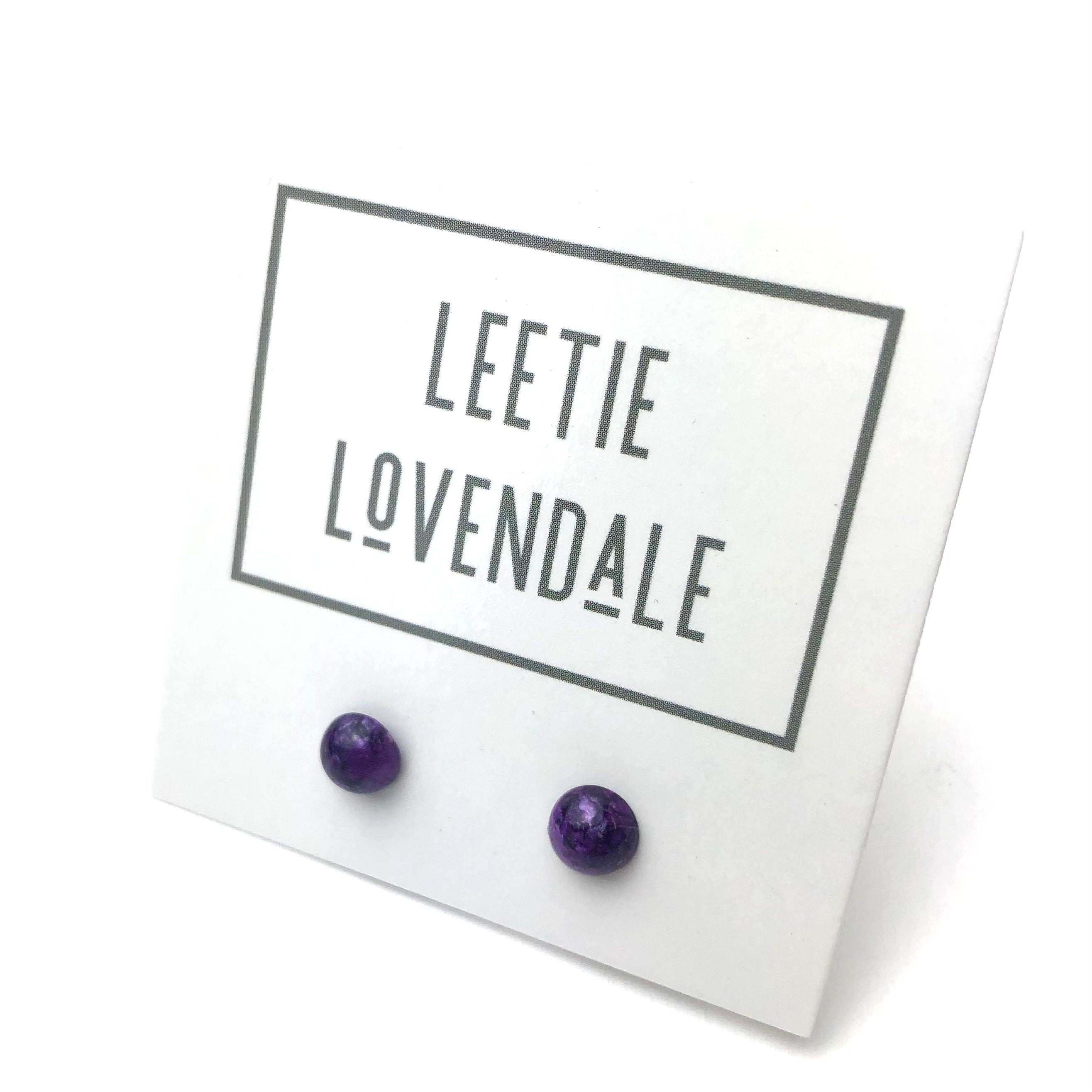dark purple stud earrings