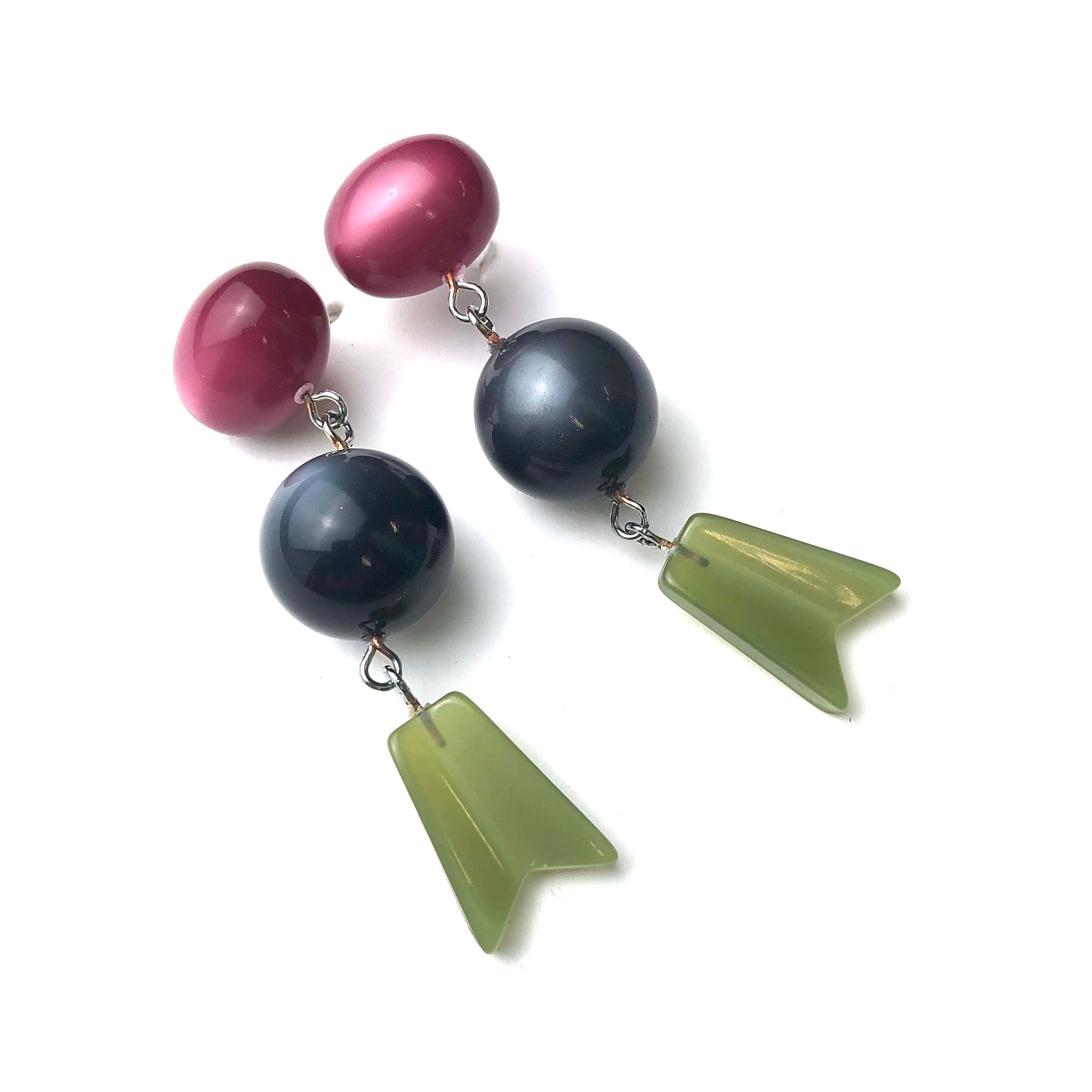 cranberry grey sage earrings