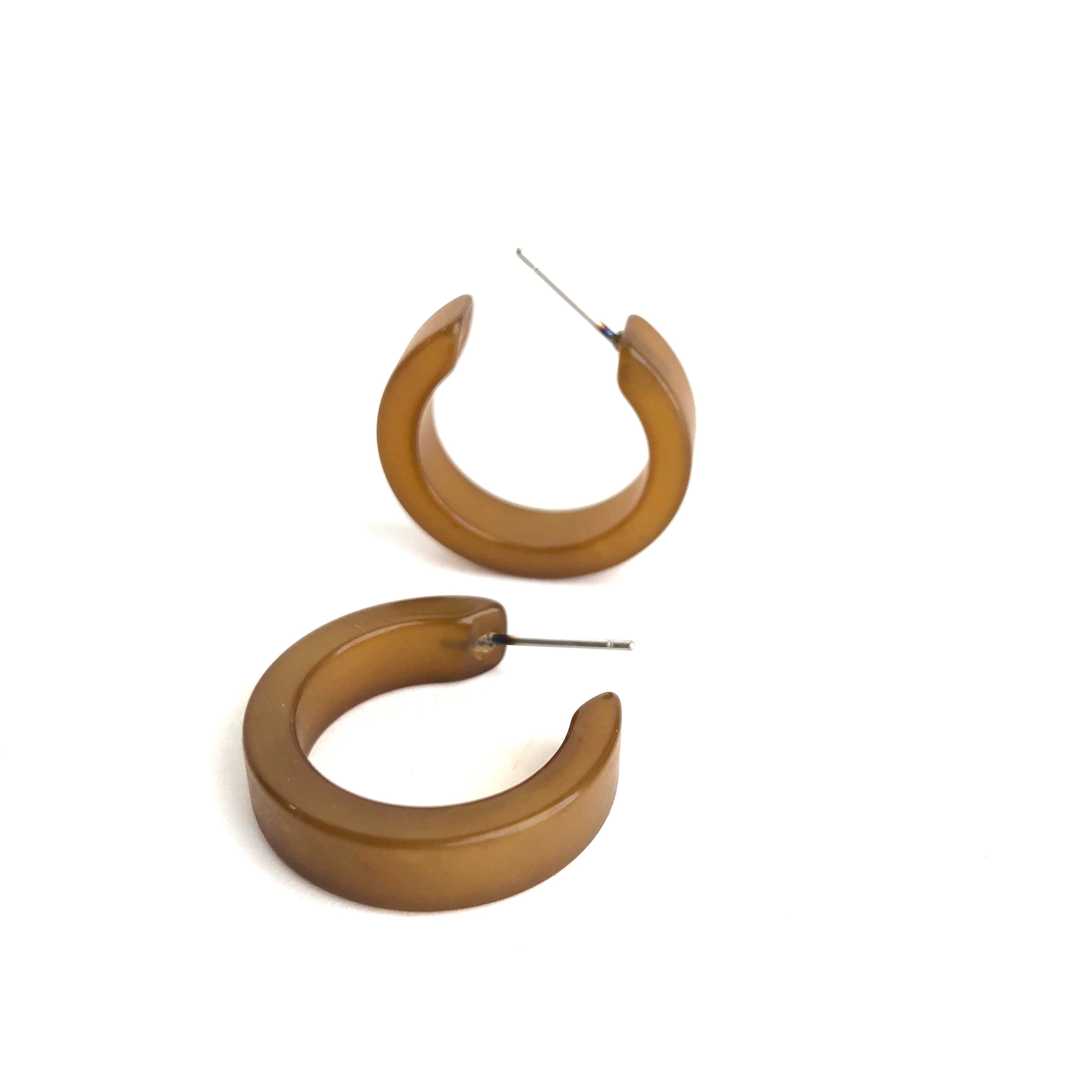 Dark Gold Moonglow Mini Classic Hoop Earrings