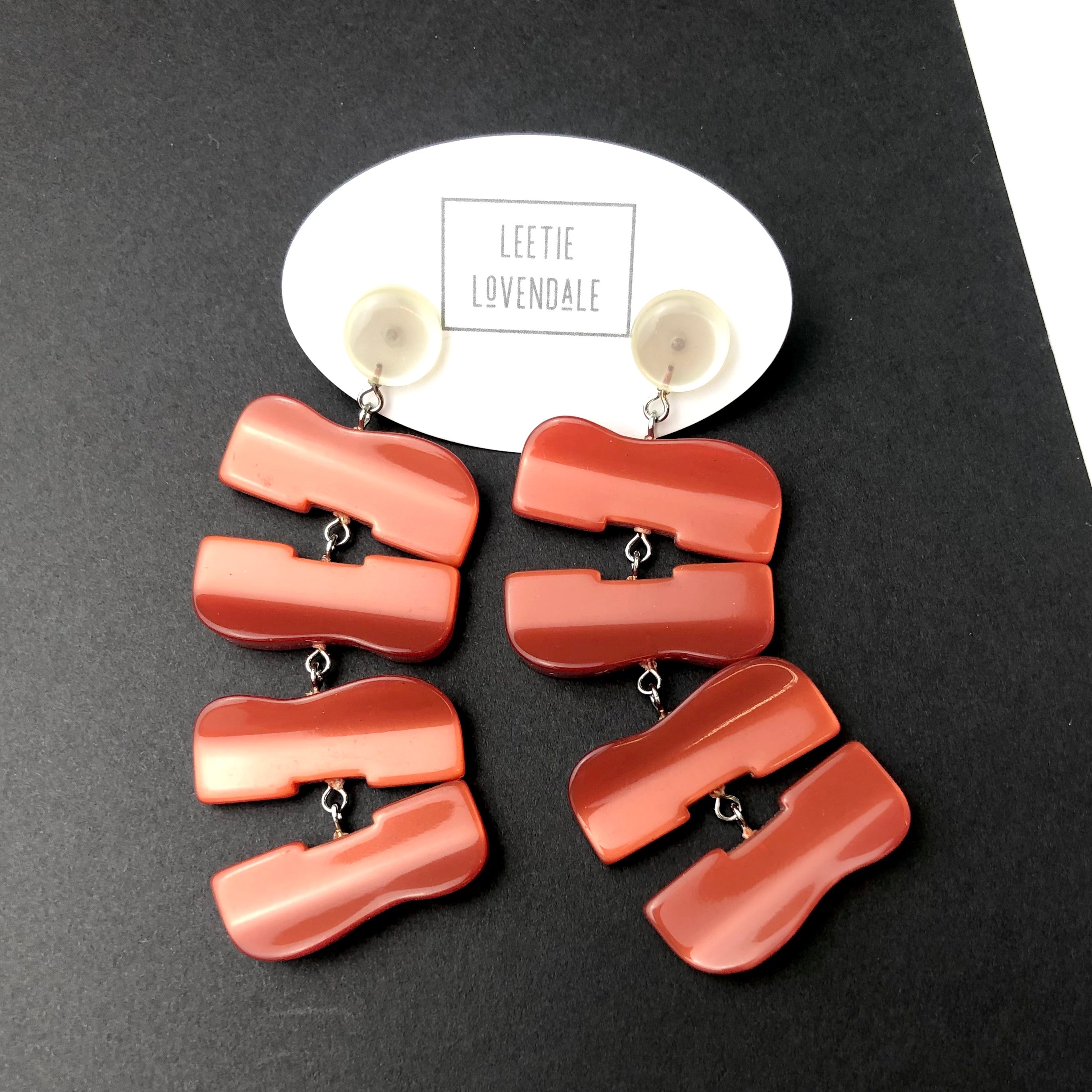 copper statement earrings