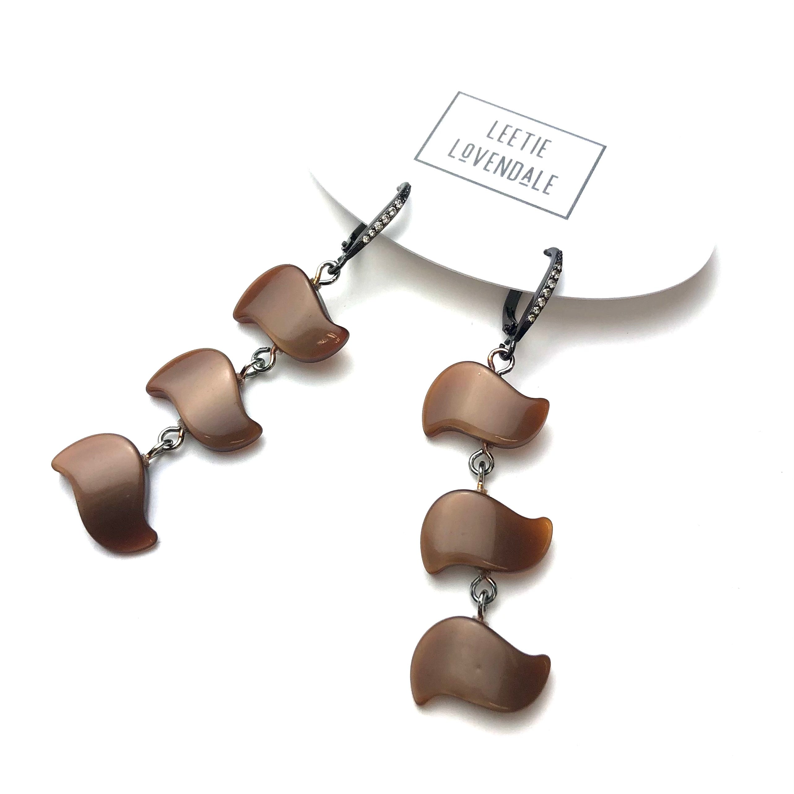 leverback brown earrings