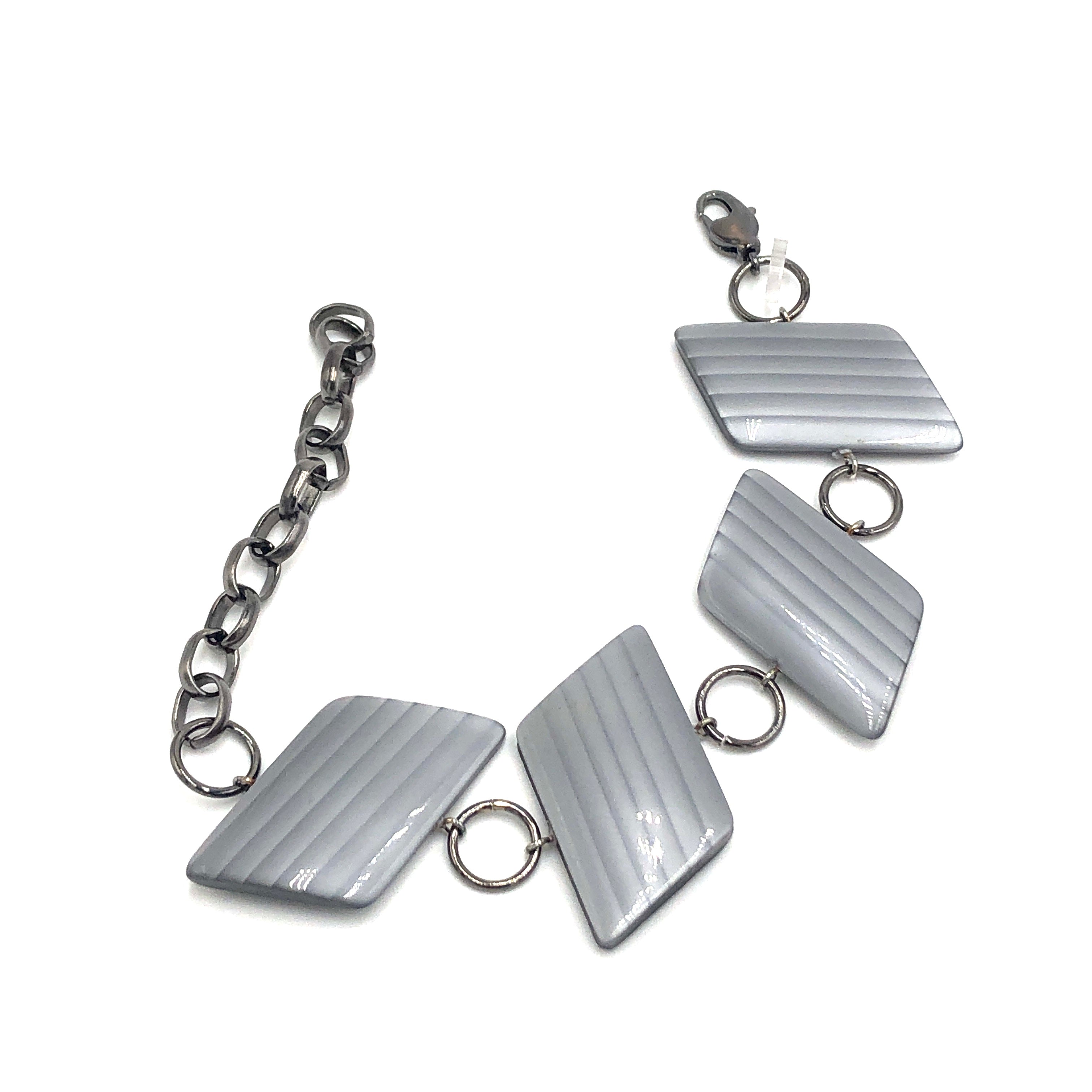 Epic Grey Moonglow Stripe Stations Bracelet