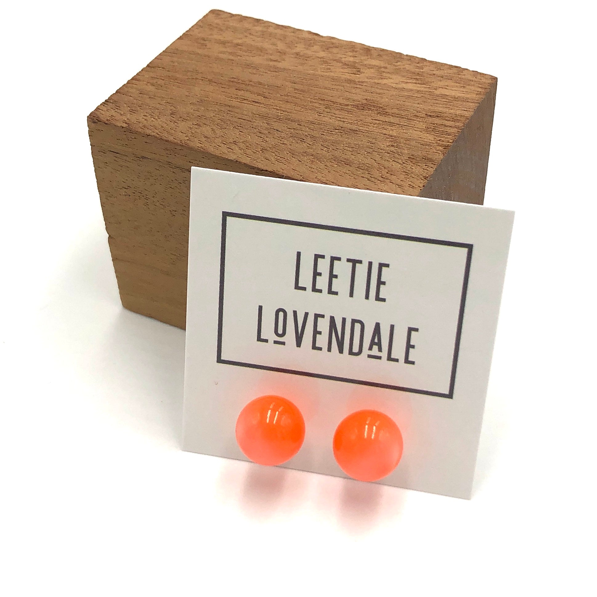 Neon Melon Moonglow Ball Stud Earrings - 12mm