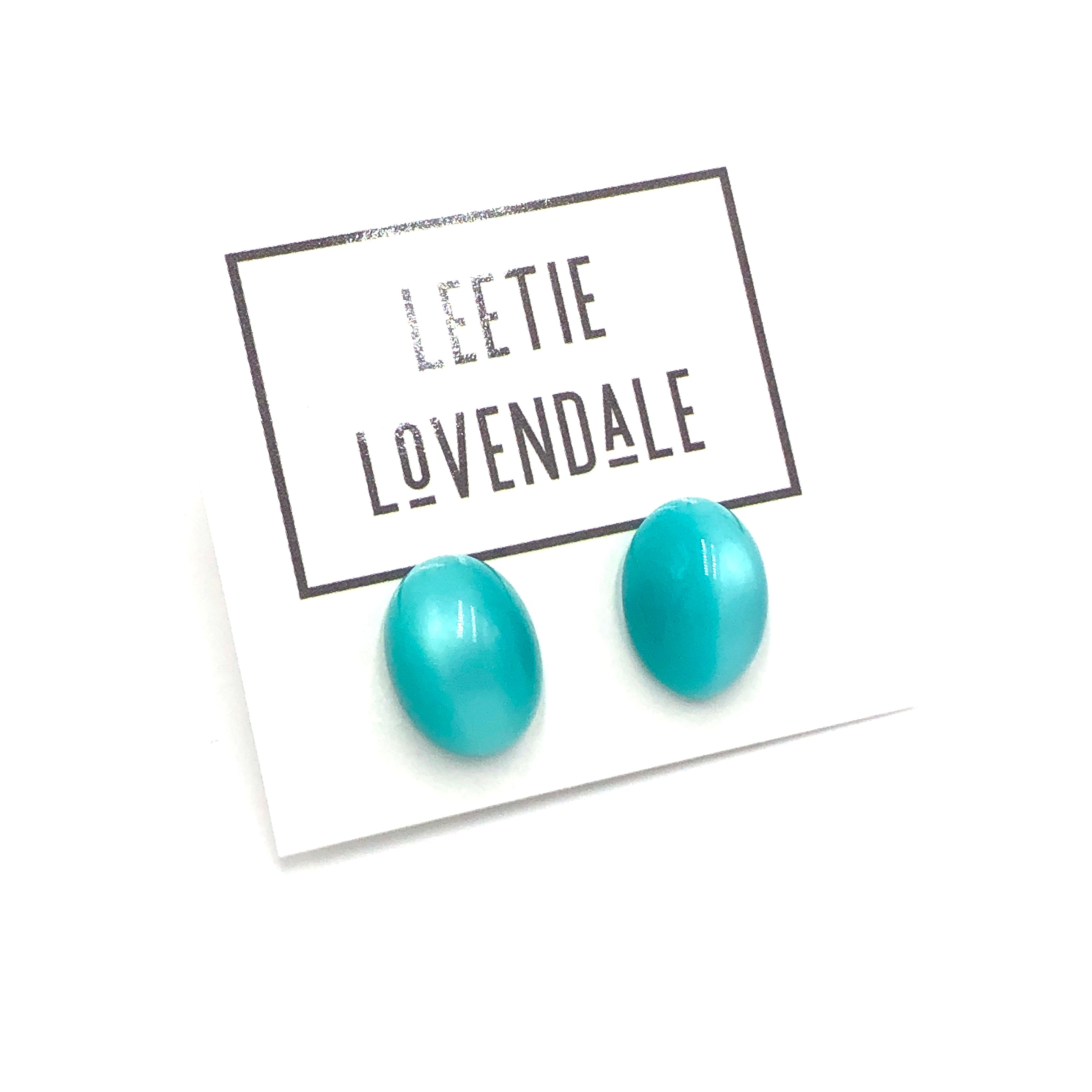 teal moonglow earrings