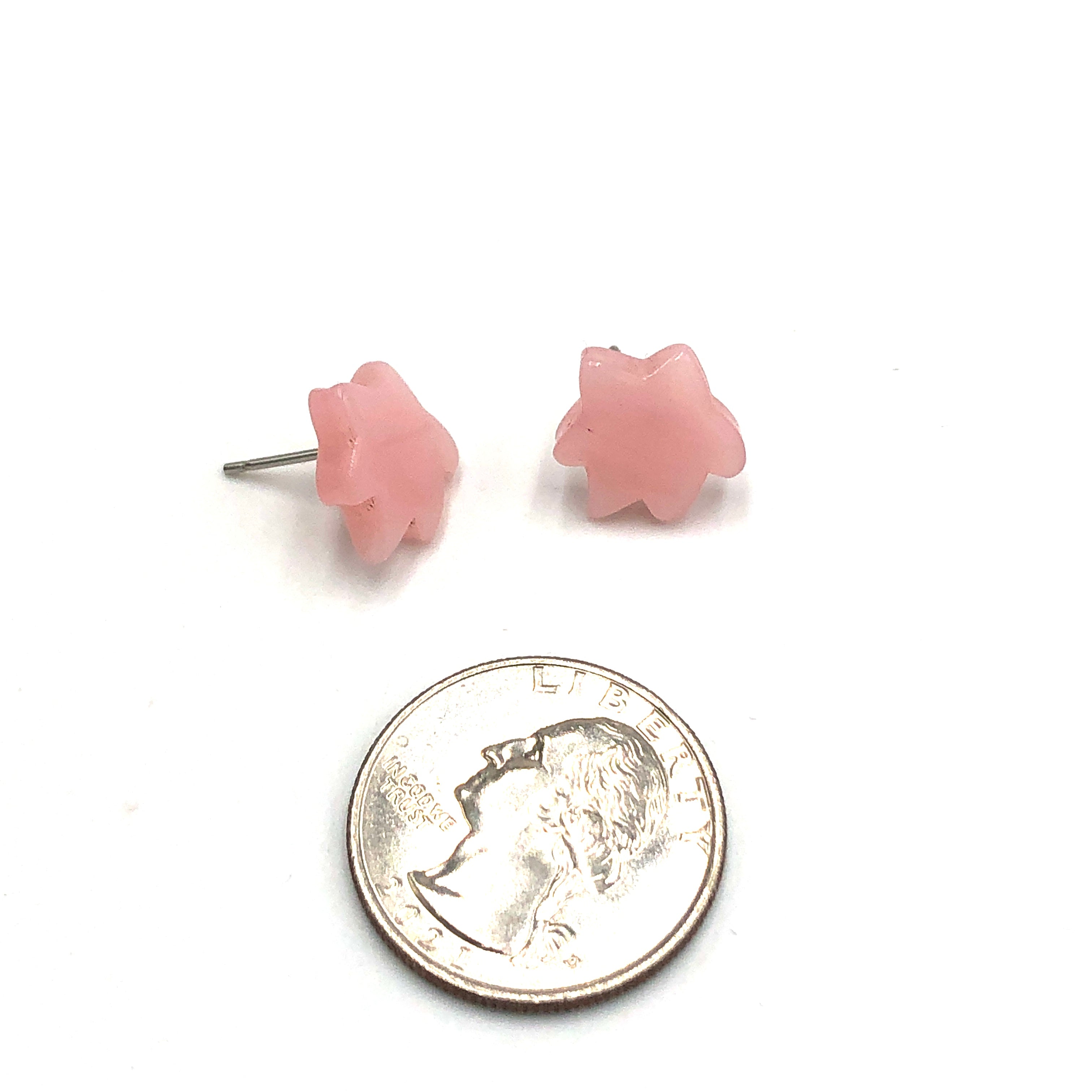 Pink Firework Flower Stud Earrings