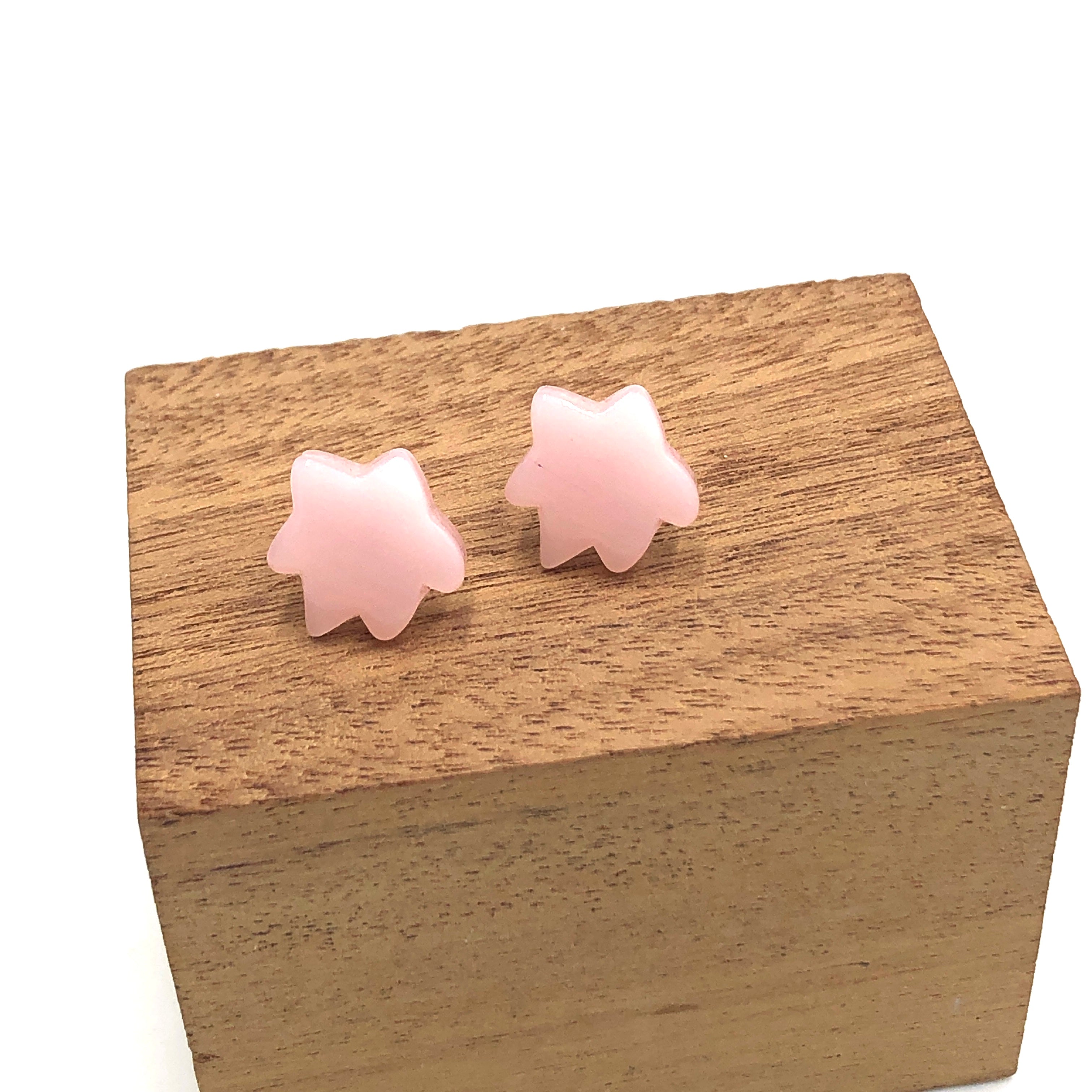 Pink Firework Flower Stud Earrings
