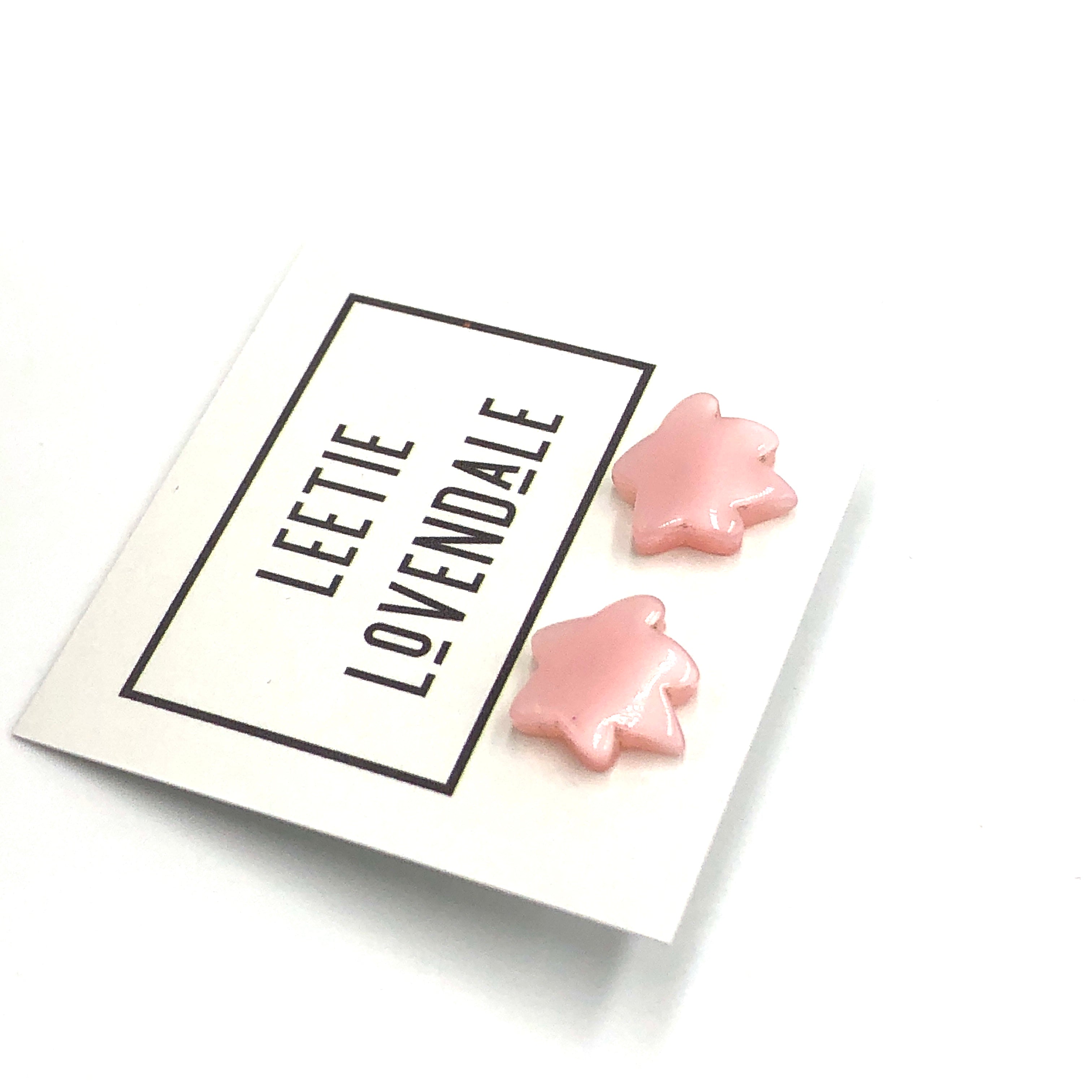 Pink Firework Flower Stud Earrings