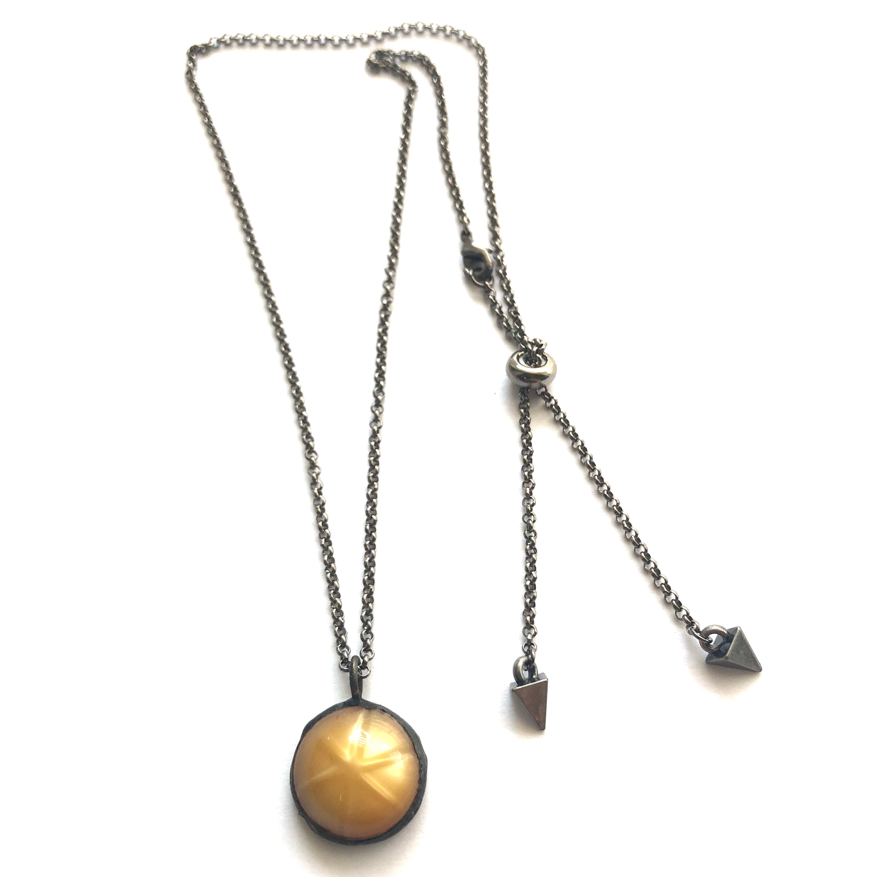 tangerine catseye necklace