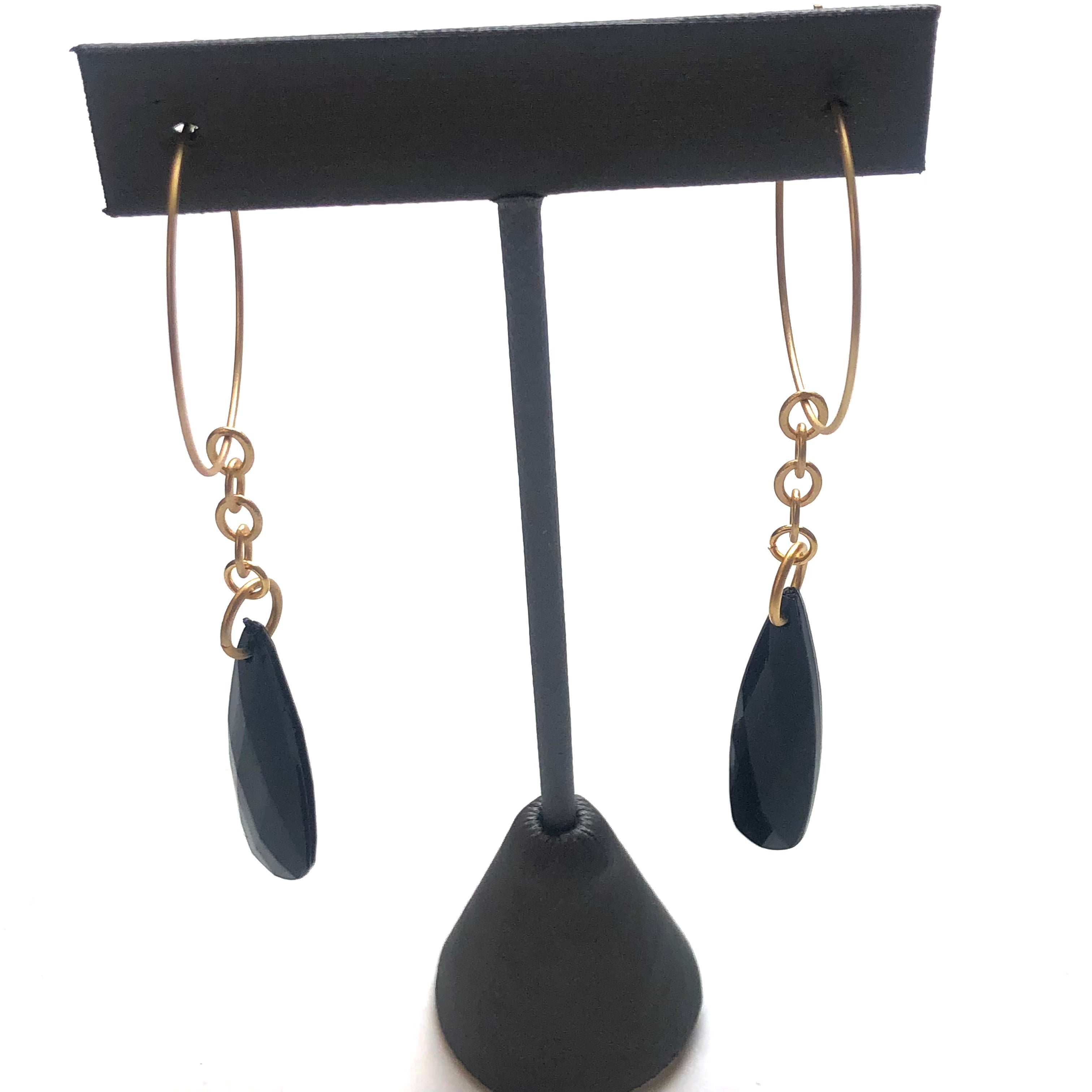 black drop earrings