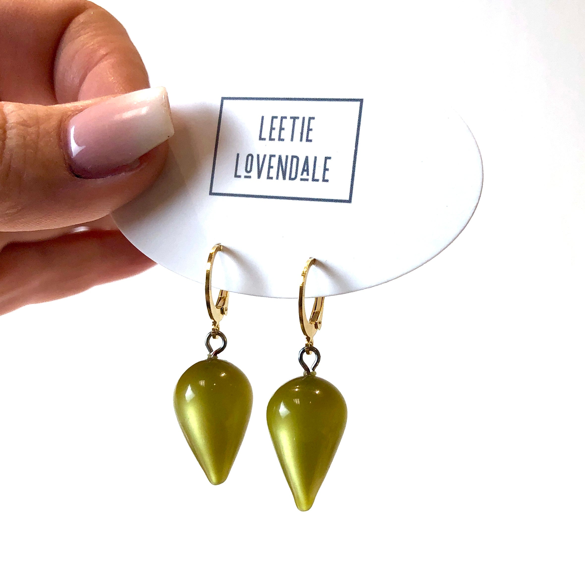 Olive Moonglow Mondo Spike Cuff Hoops