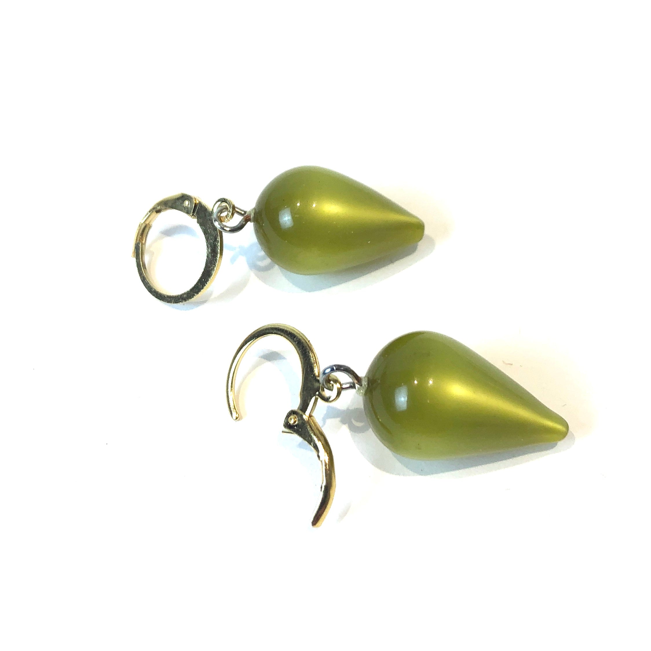 olive green earrings