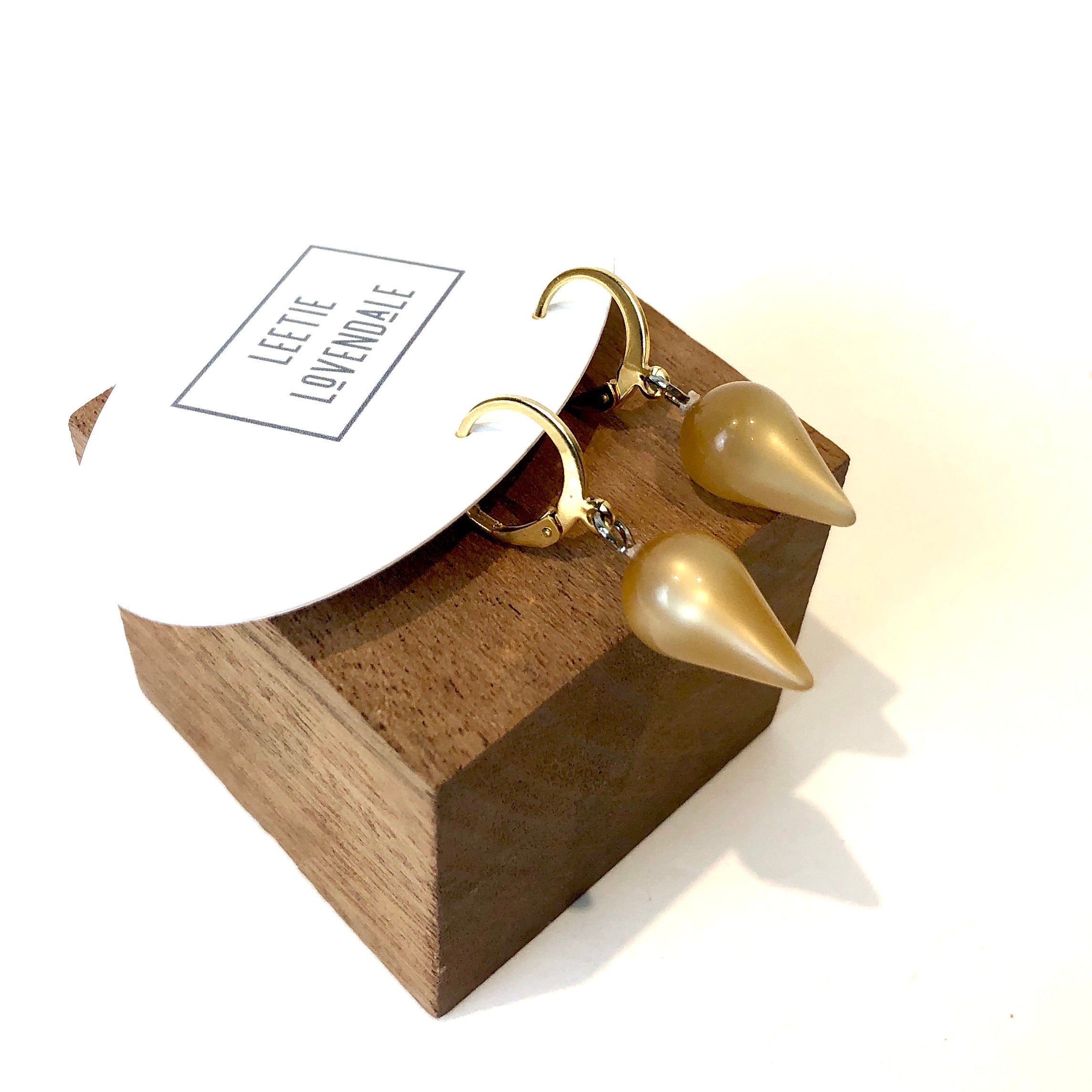 beige moonglow earrings