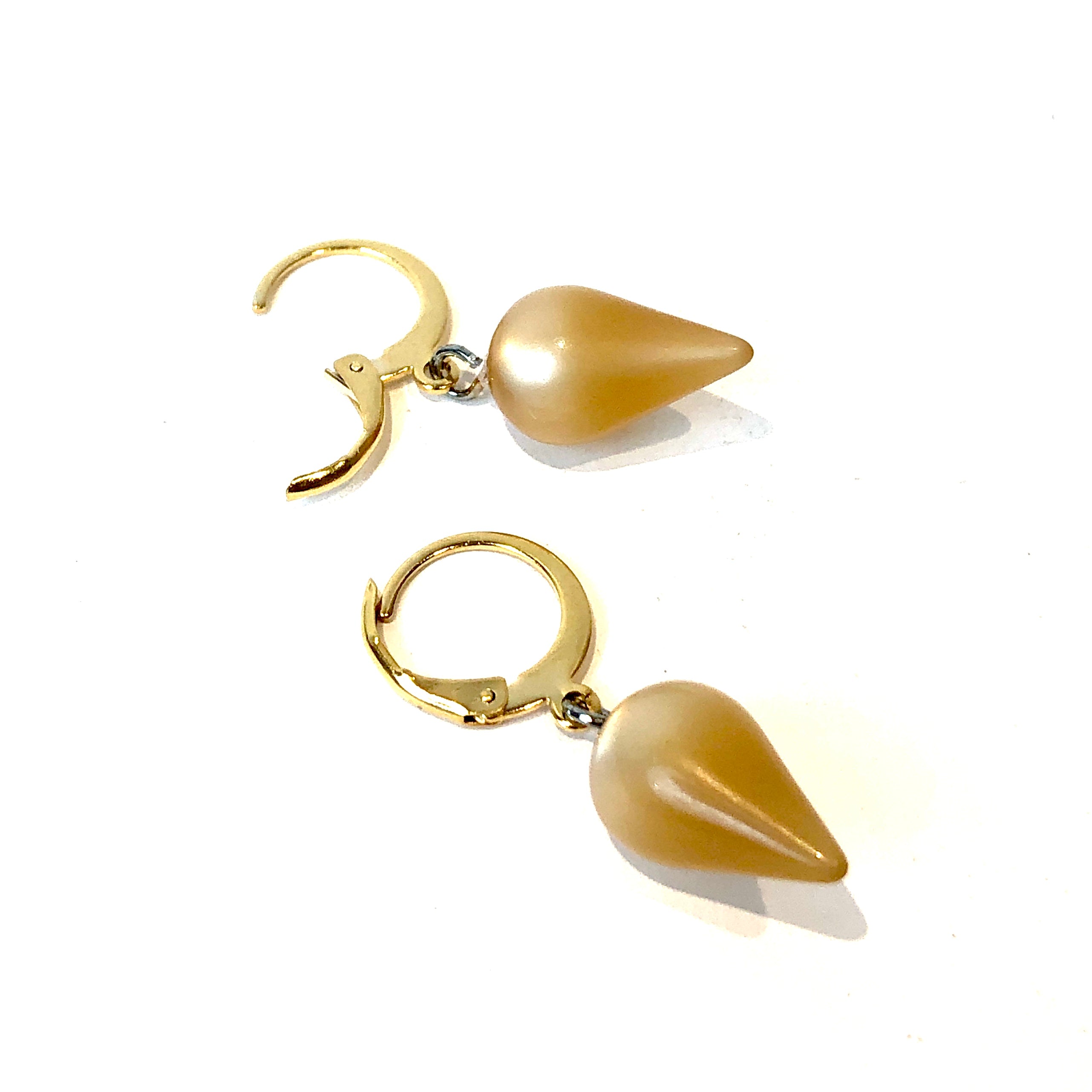 beige moonglow hoops