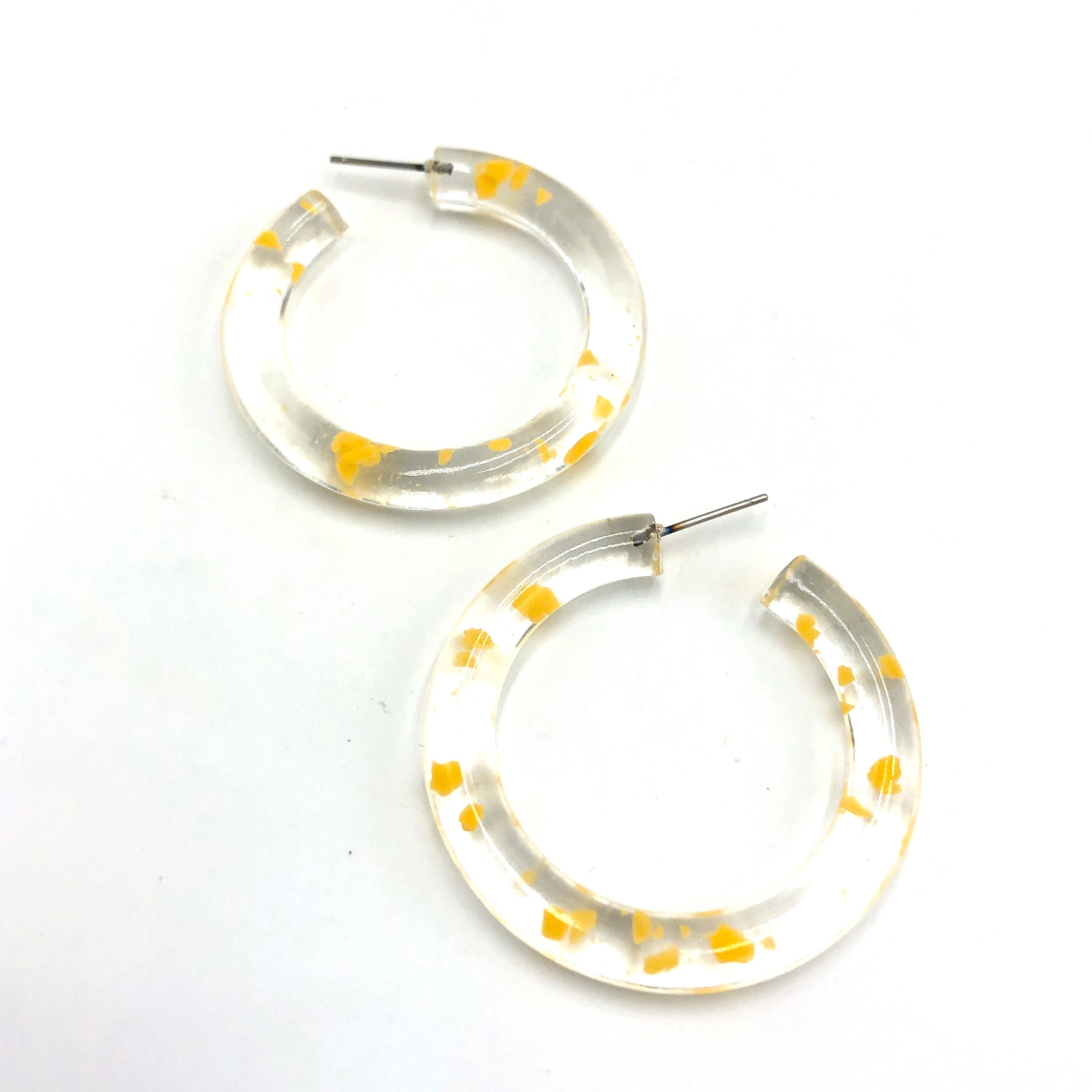 yellow confetti hoops