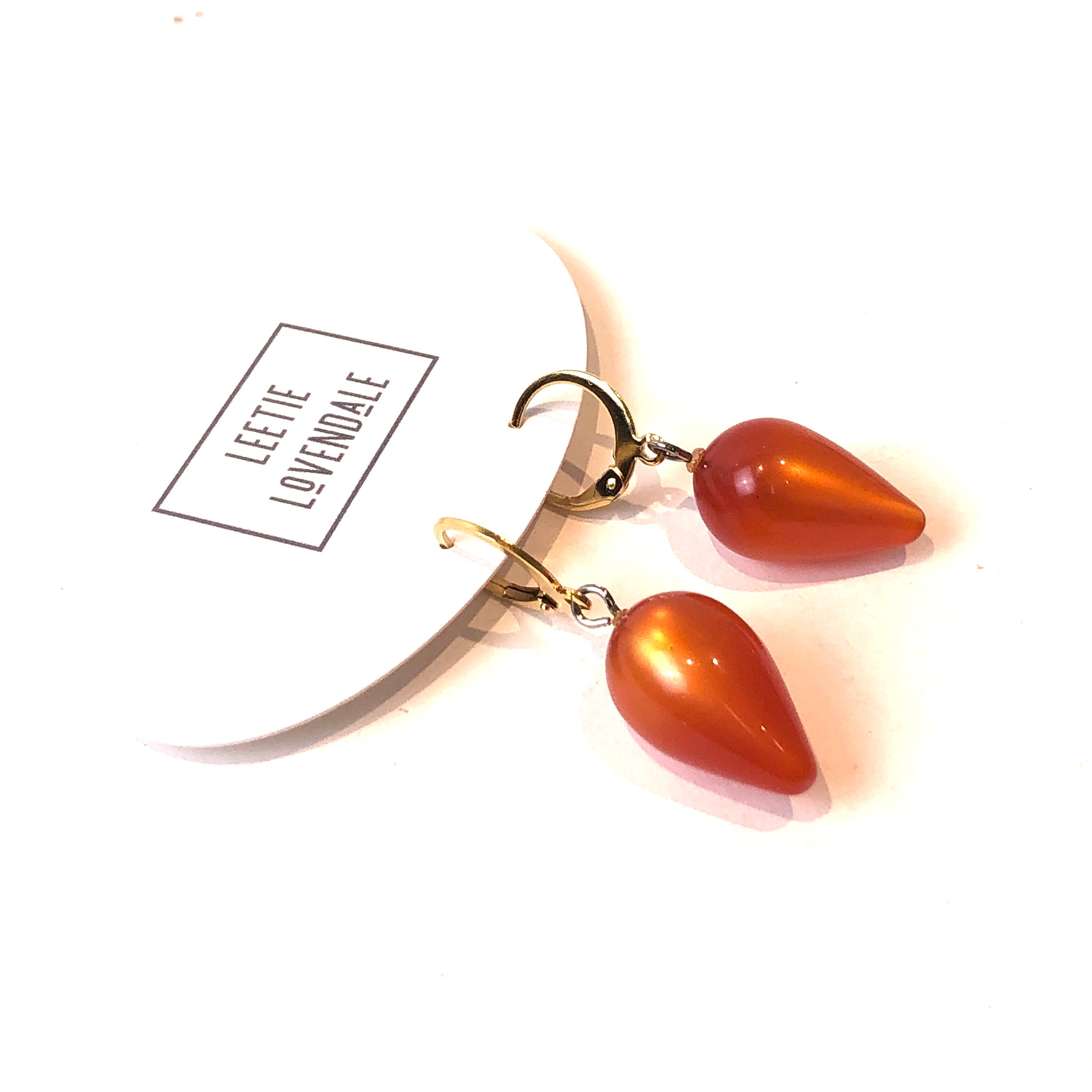 gold leverback earrings