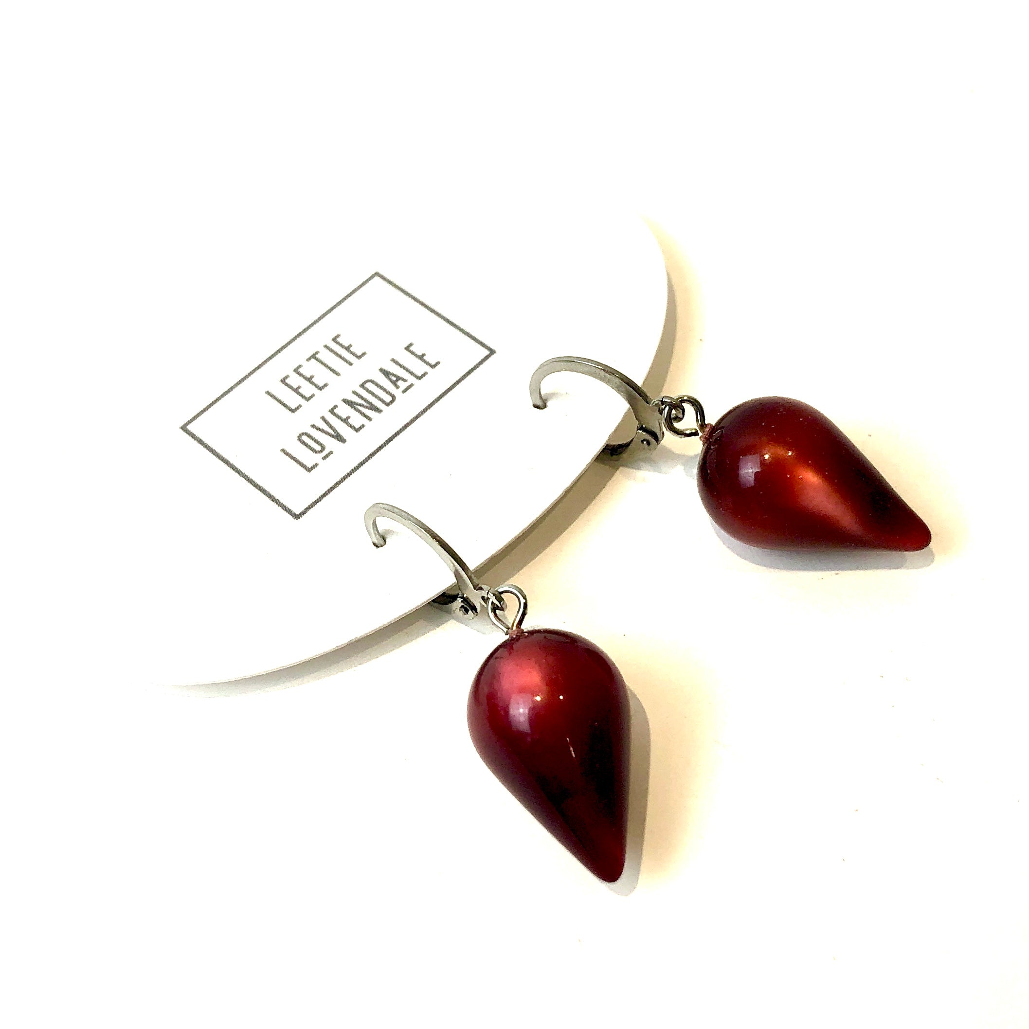 Garnet Moonglow Mondo Spike Cuff Hoops