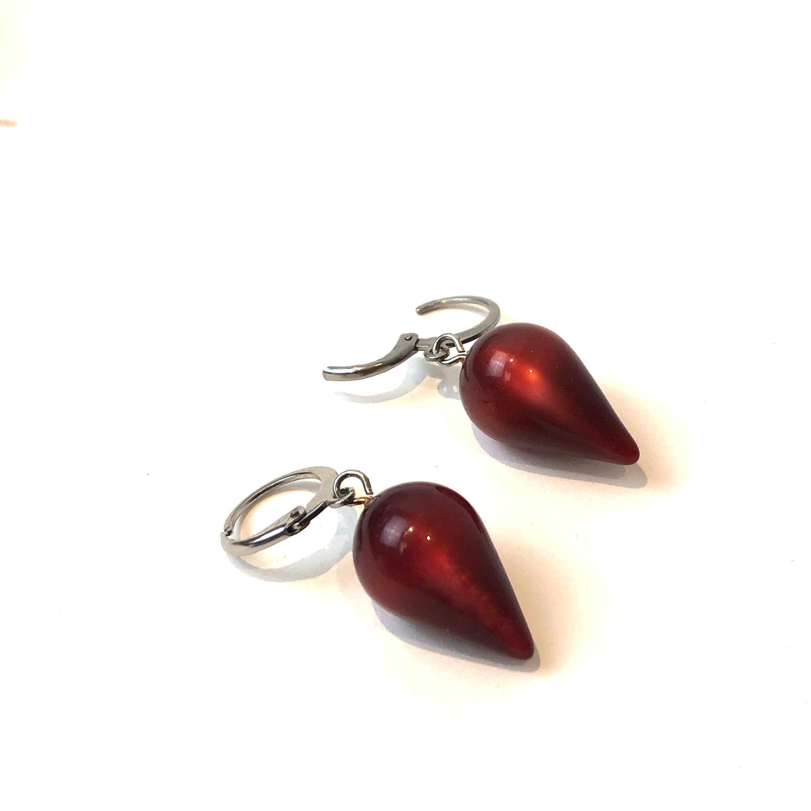 Garnet Moonglow Mondo Spike Cuff Hoops