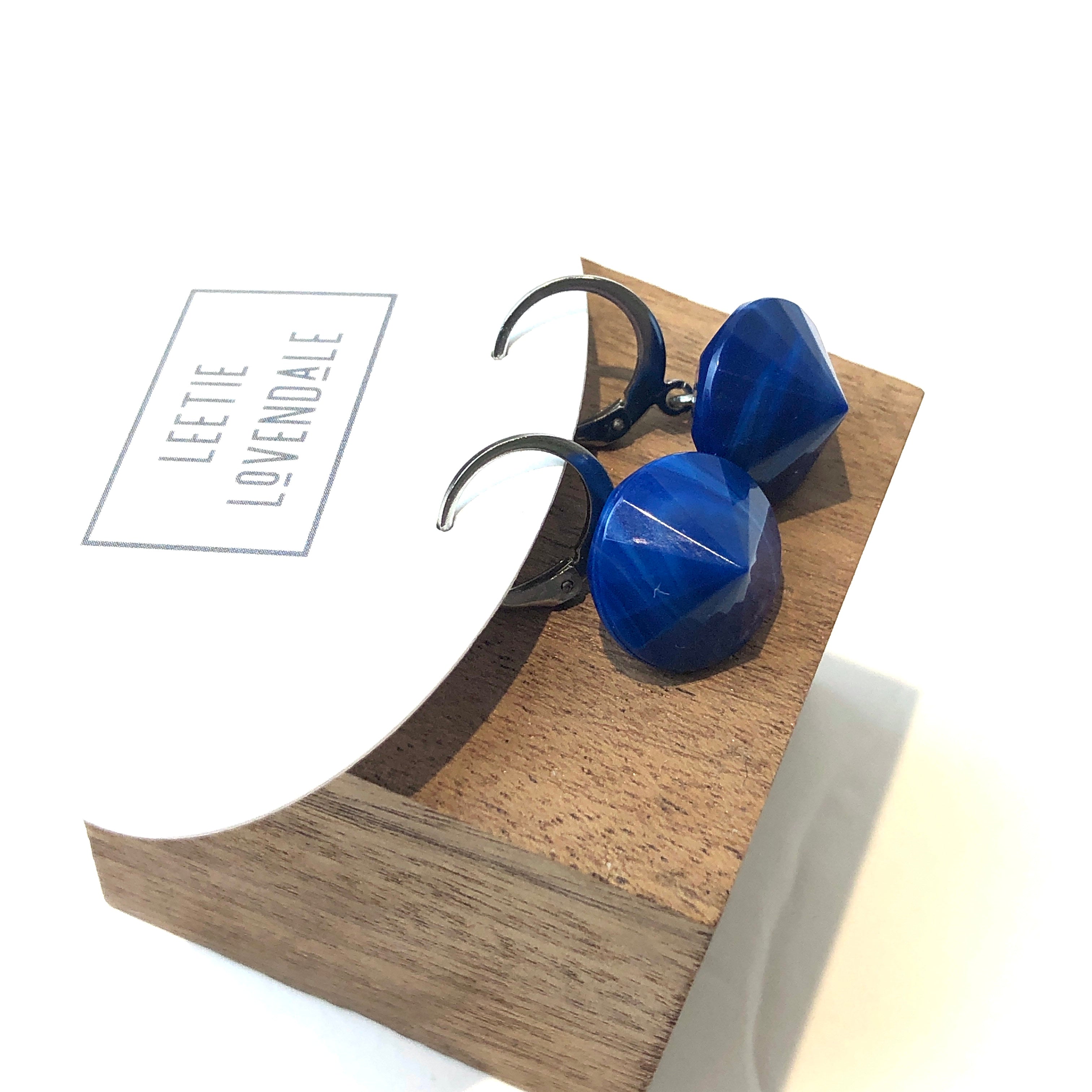 deep blue drop earrings