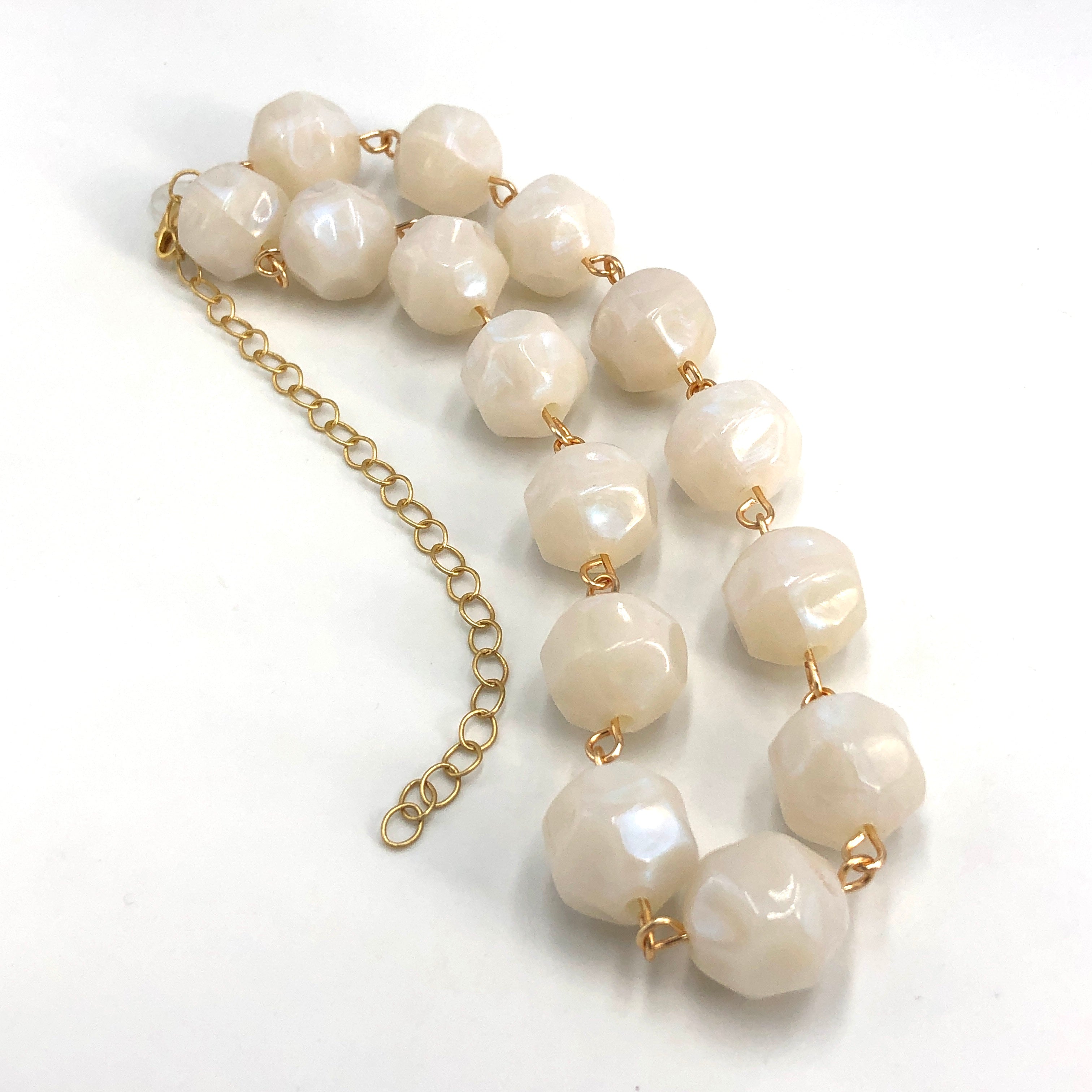 White Blue Aura Amelia Necklace