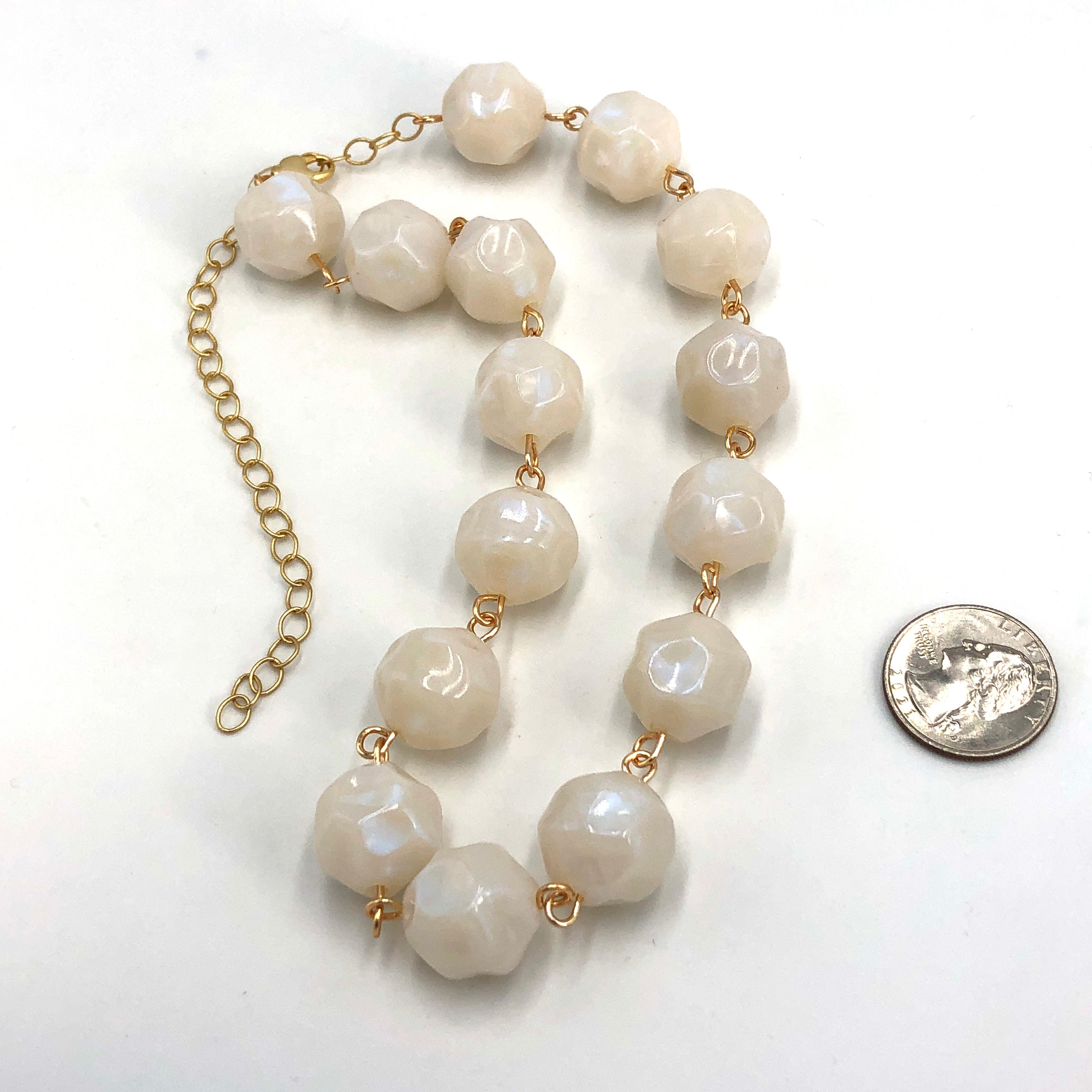 White Blue Aura Amelia Necklace