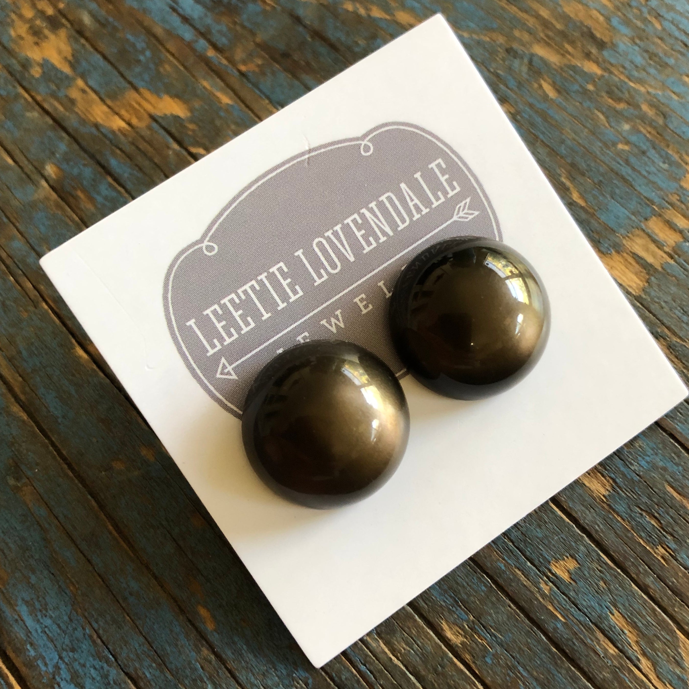 brown moonglow studs
