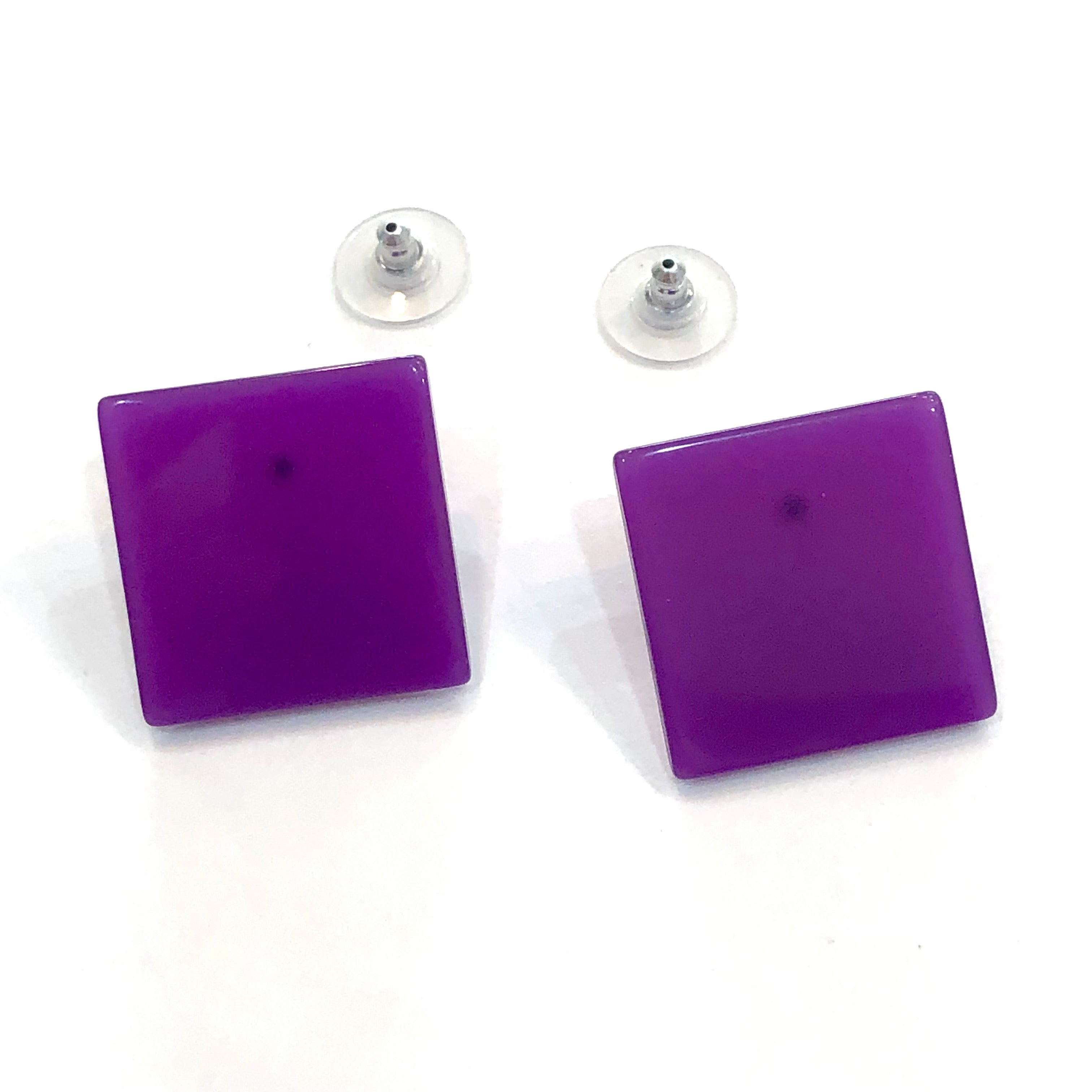 purple stud earrings