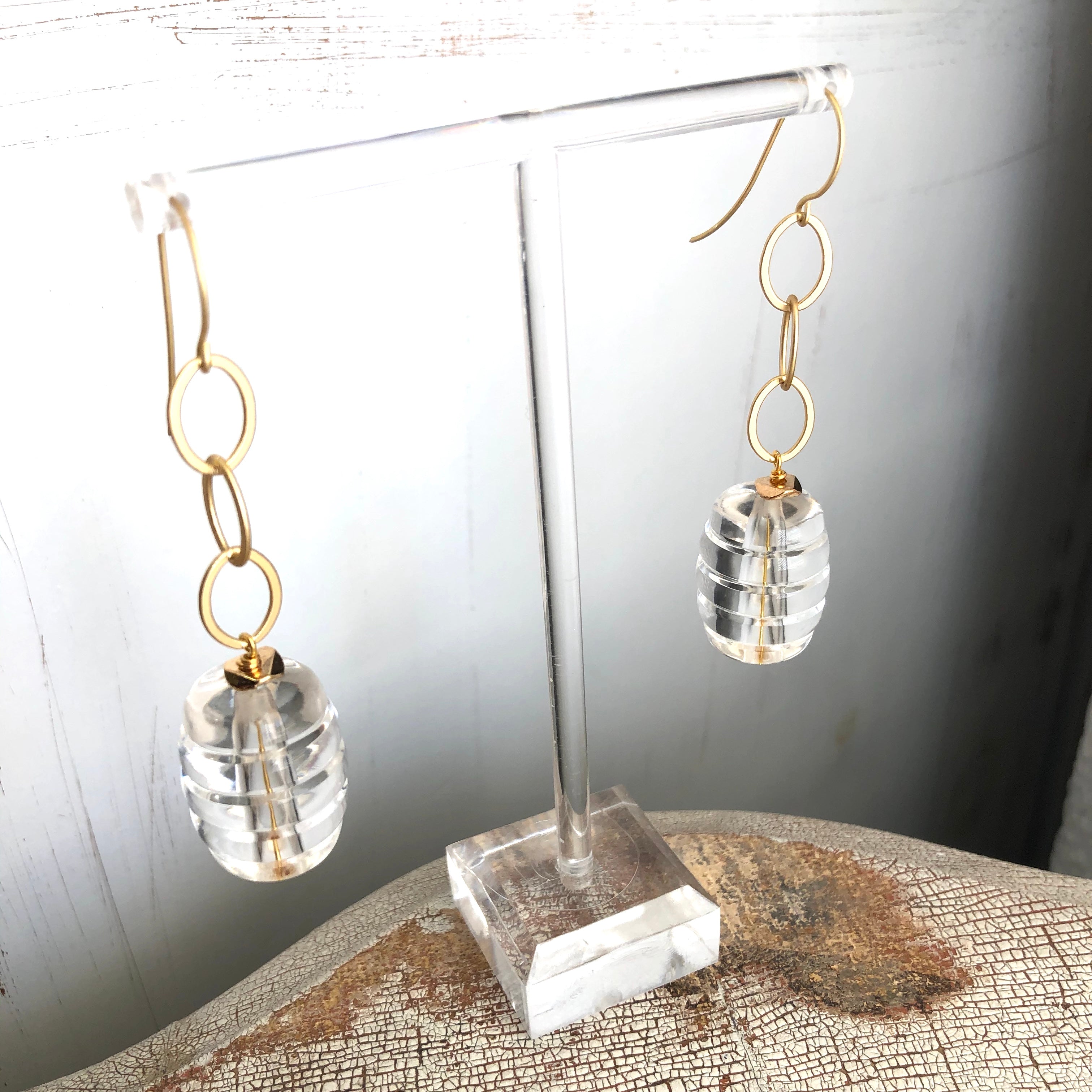 clear glass earrings