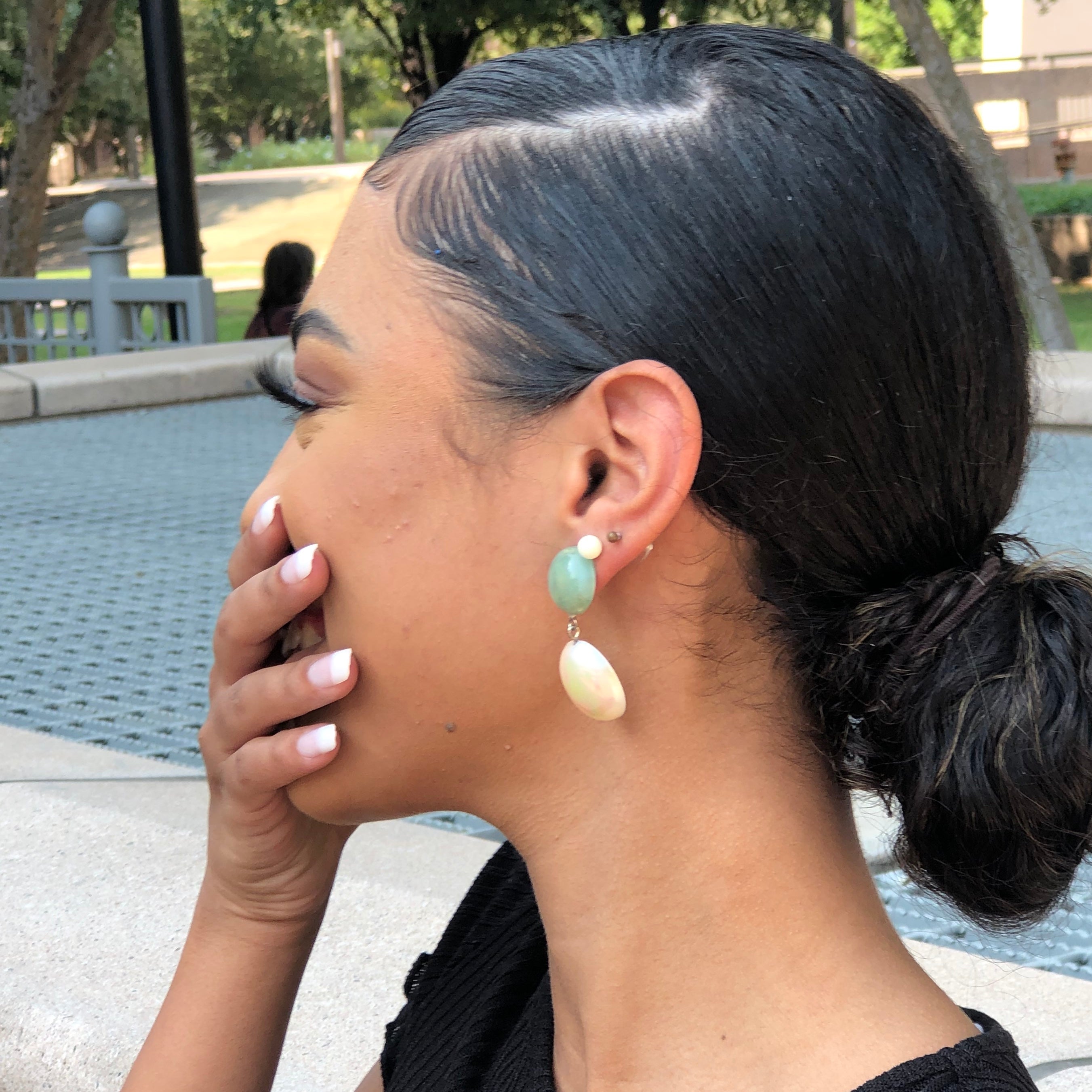 Cranberry Aura Glow Jelly Bean Earrings