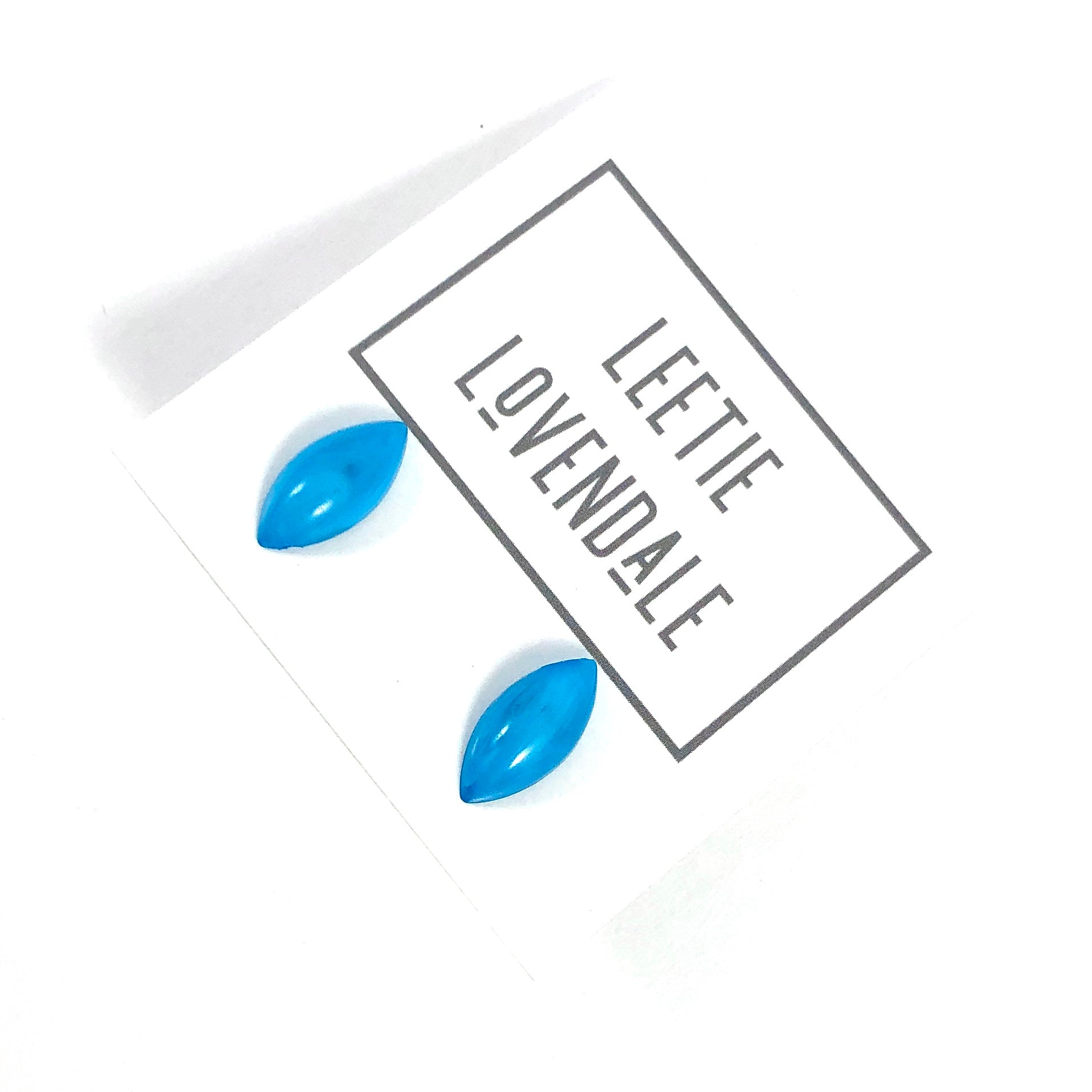 aqua marbled earrings