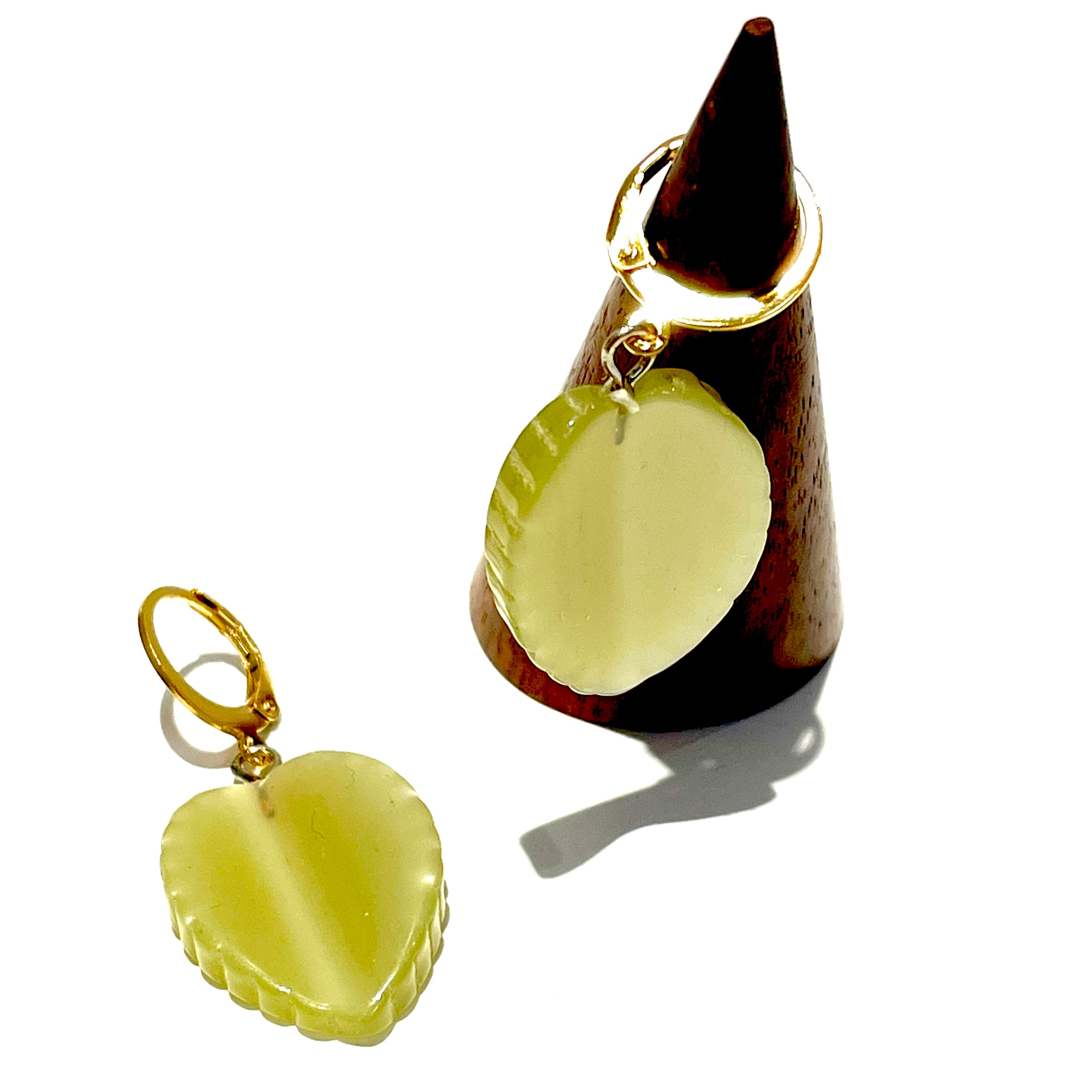 Sage Green Leaf Earrings