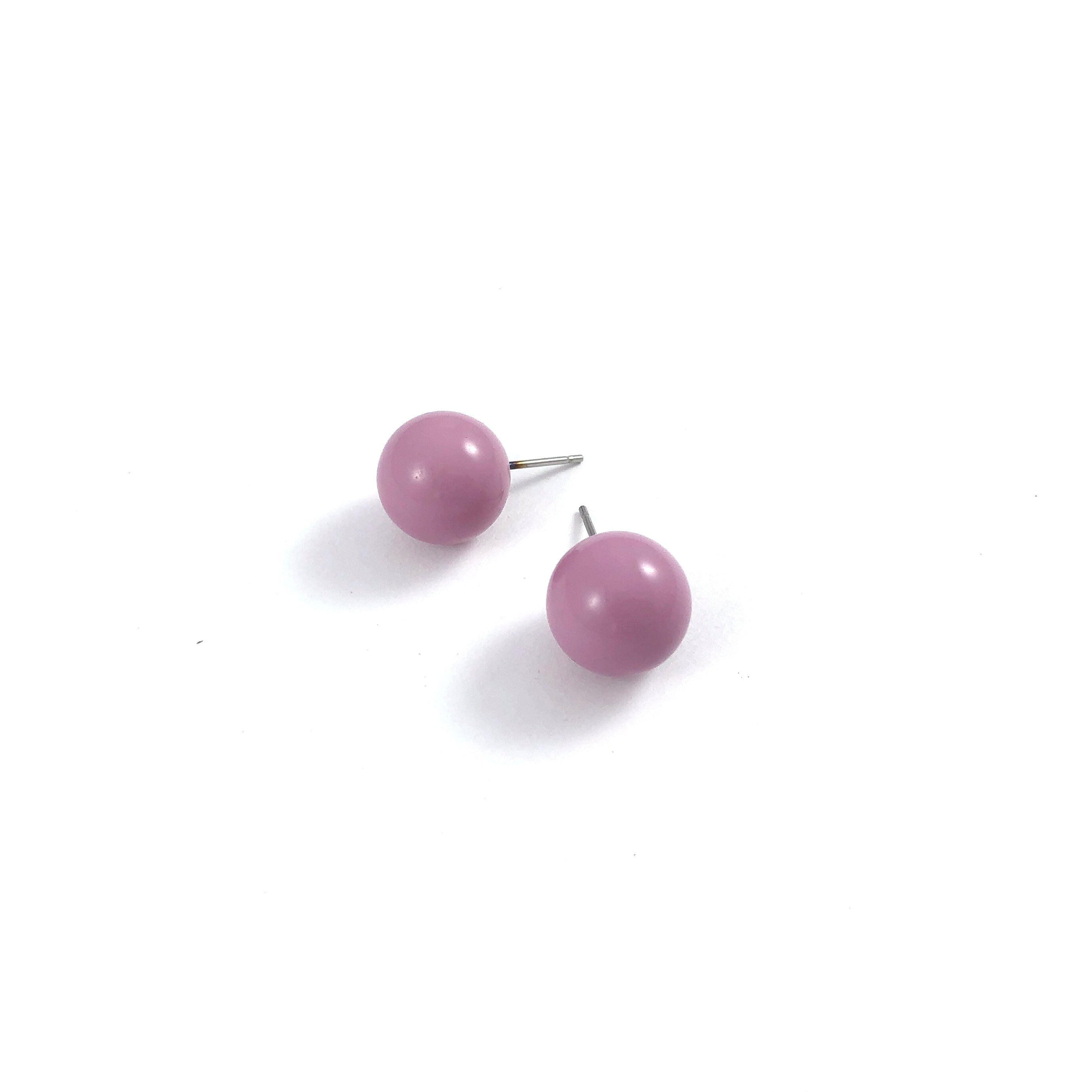 mauve lucite earrings