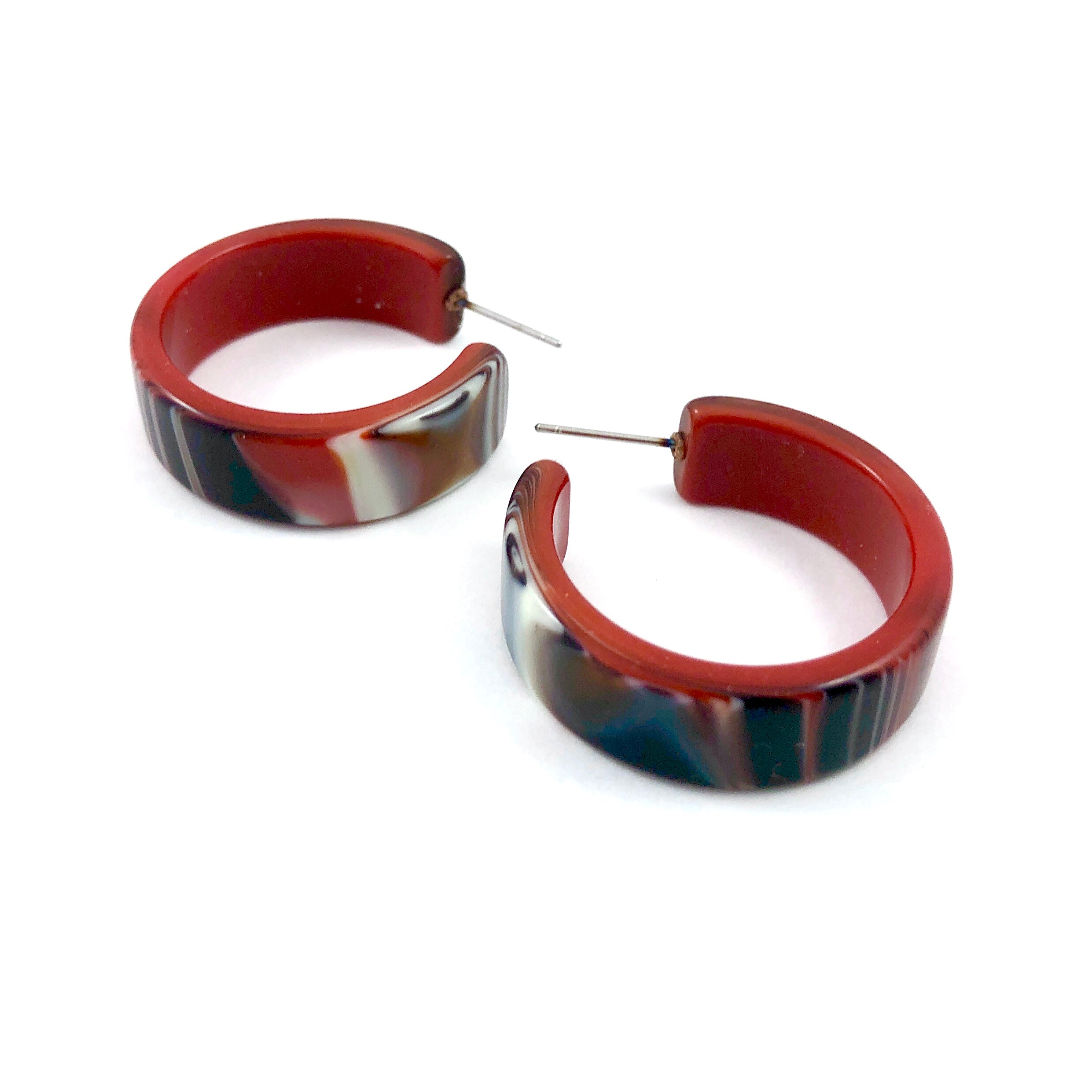 black swirl earrings