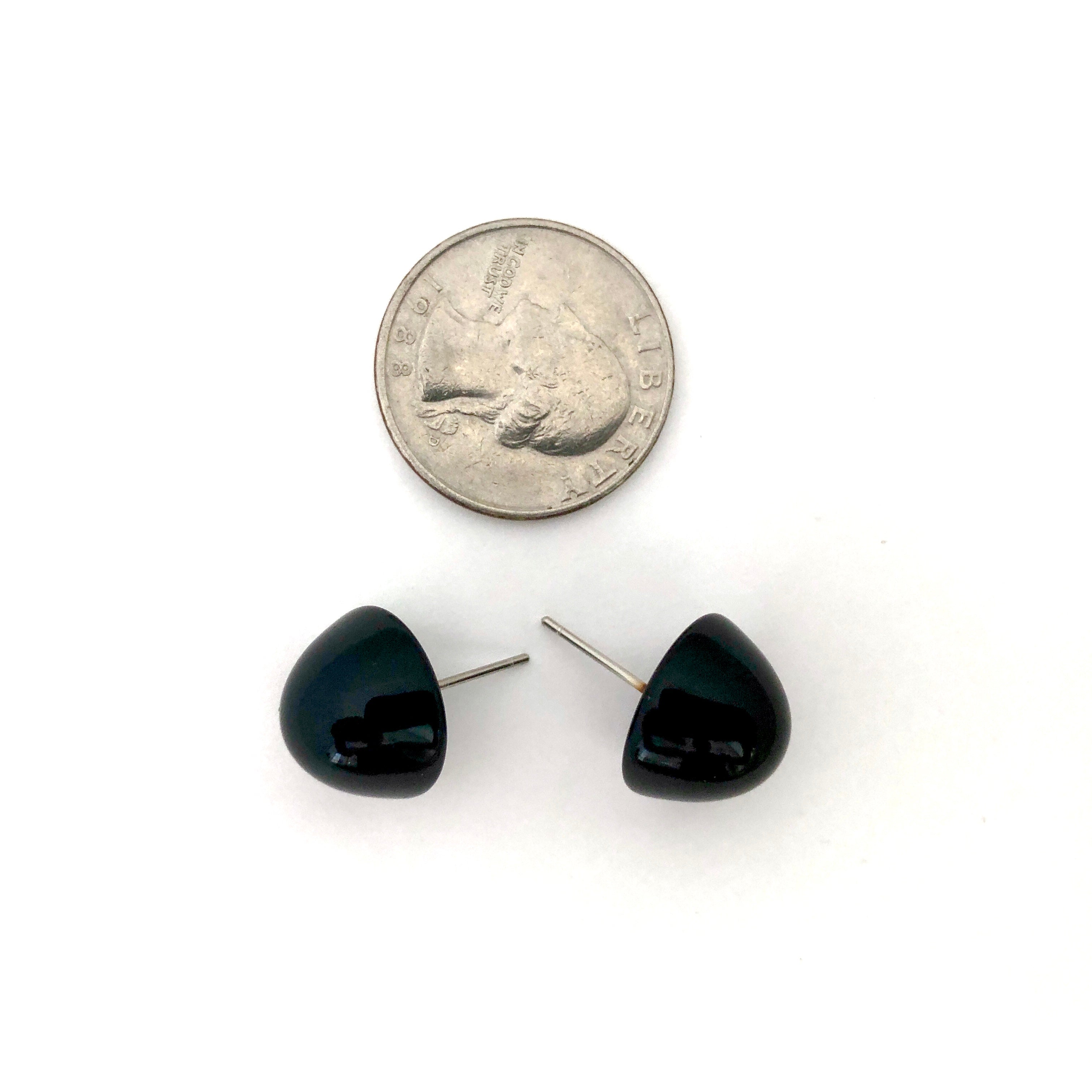 Black Gumdrop Stud Earring