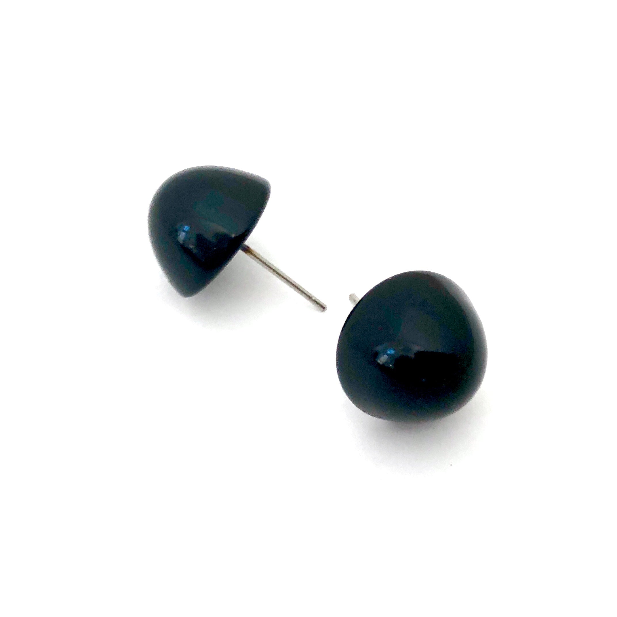 Black Gumdrop Stud Earring