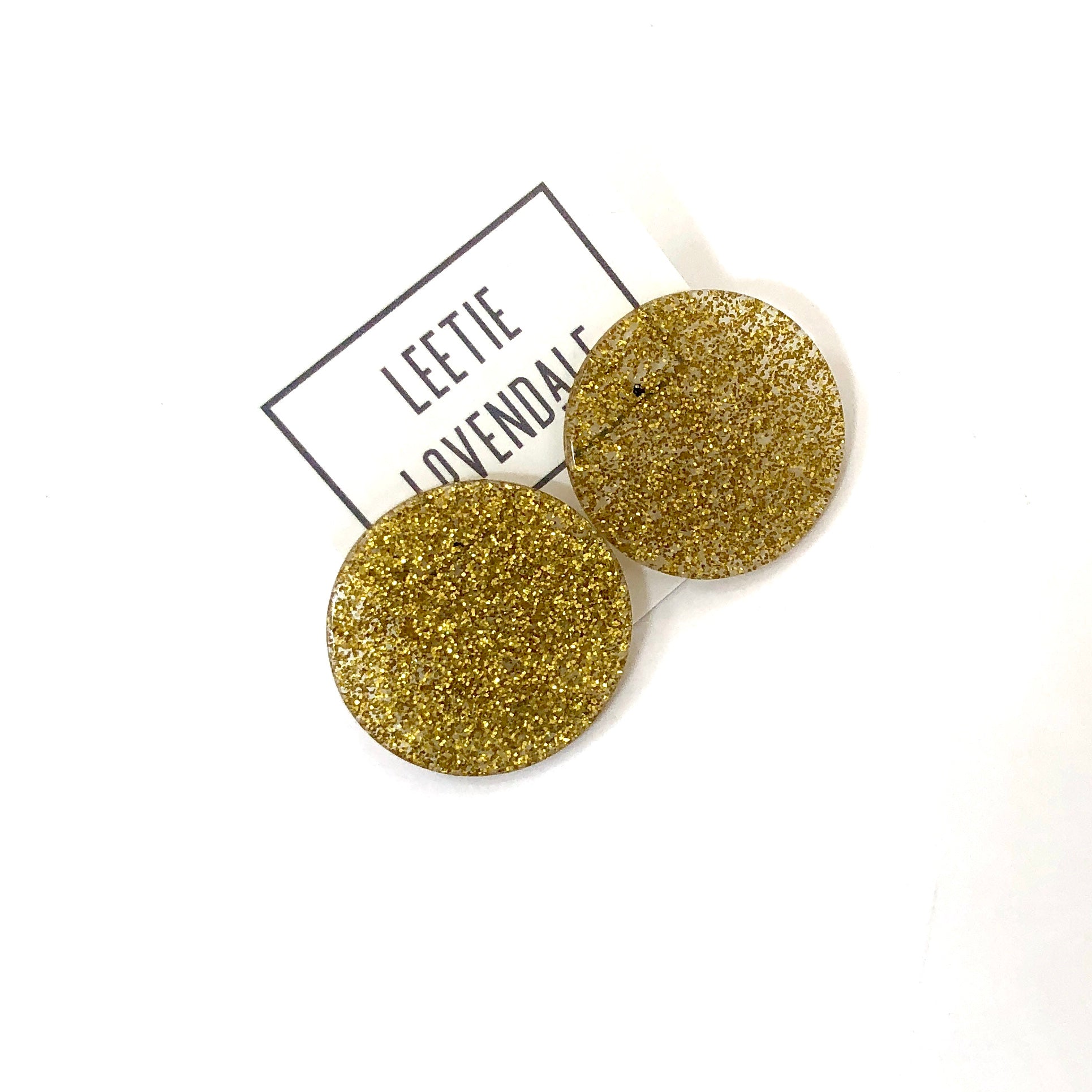 lucite glitter discs