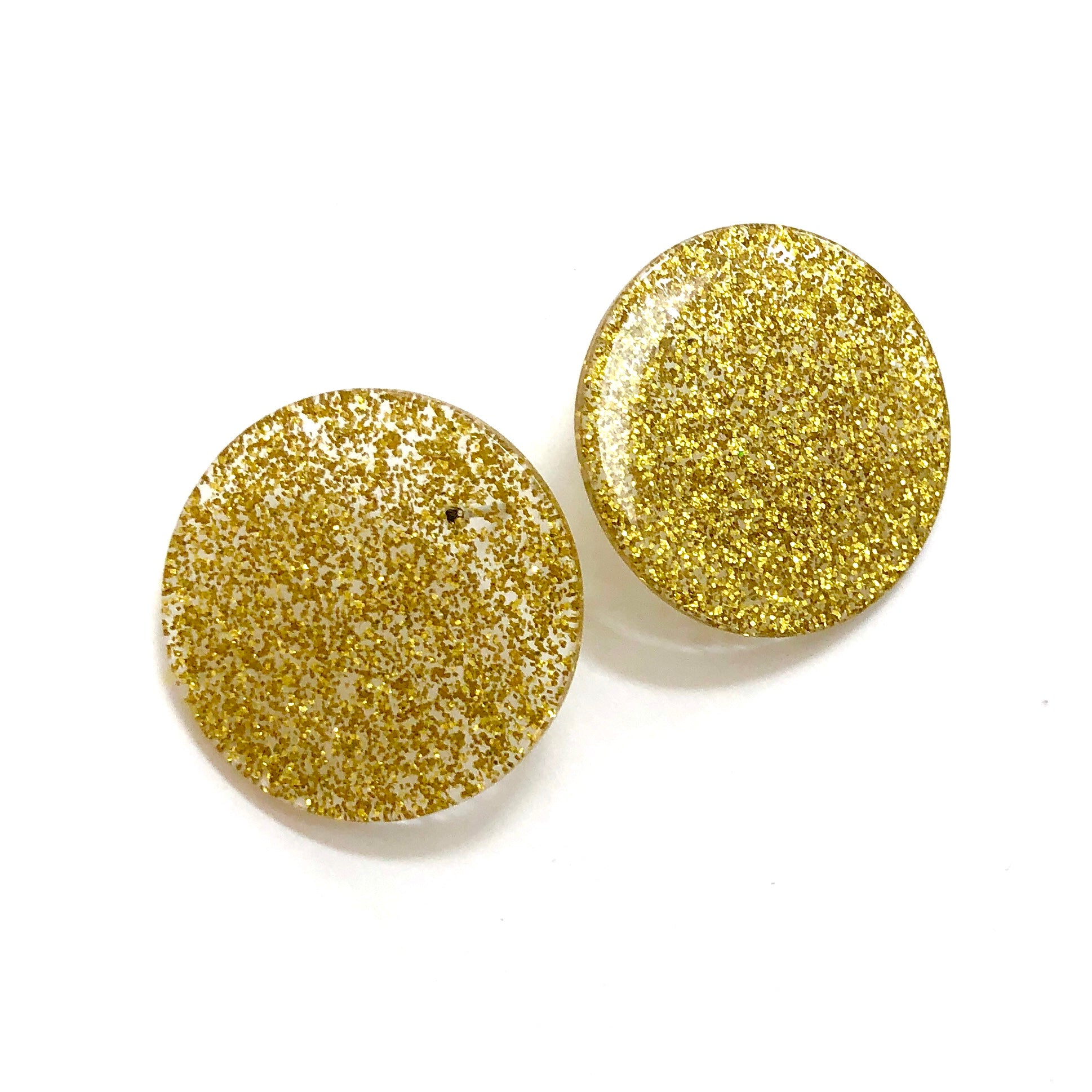 glitter disc studs