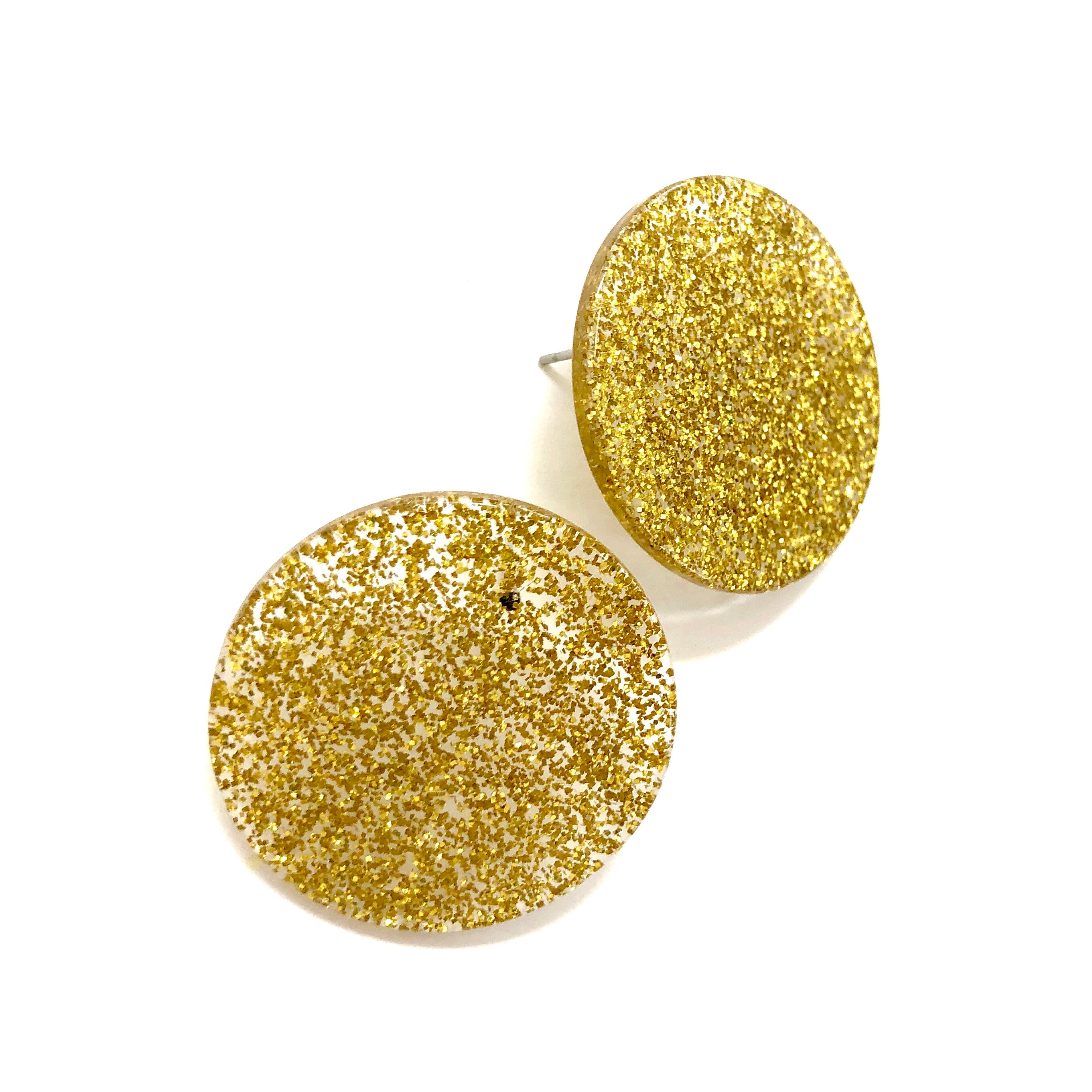 glitter stud earrings