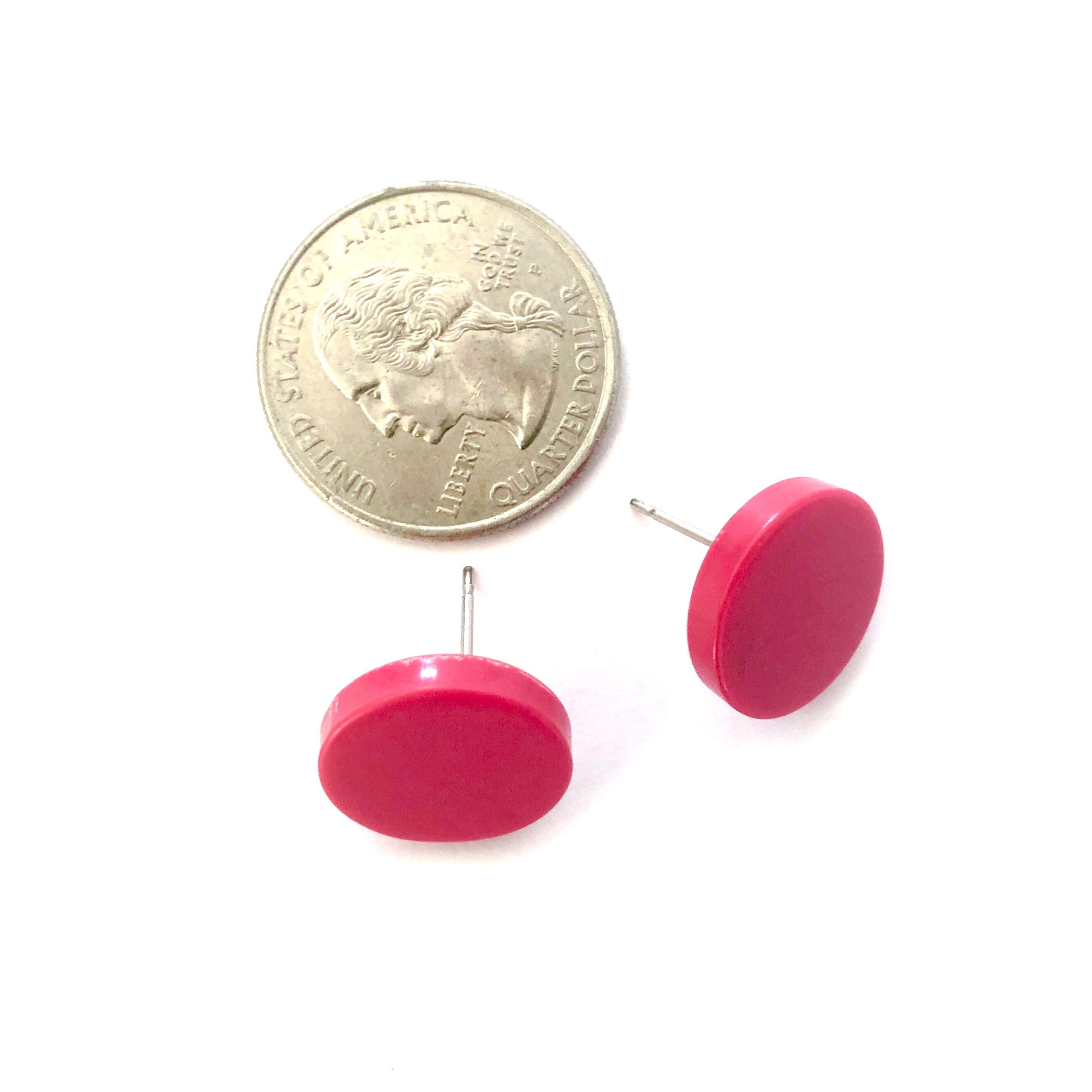 retro fuchsia studs