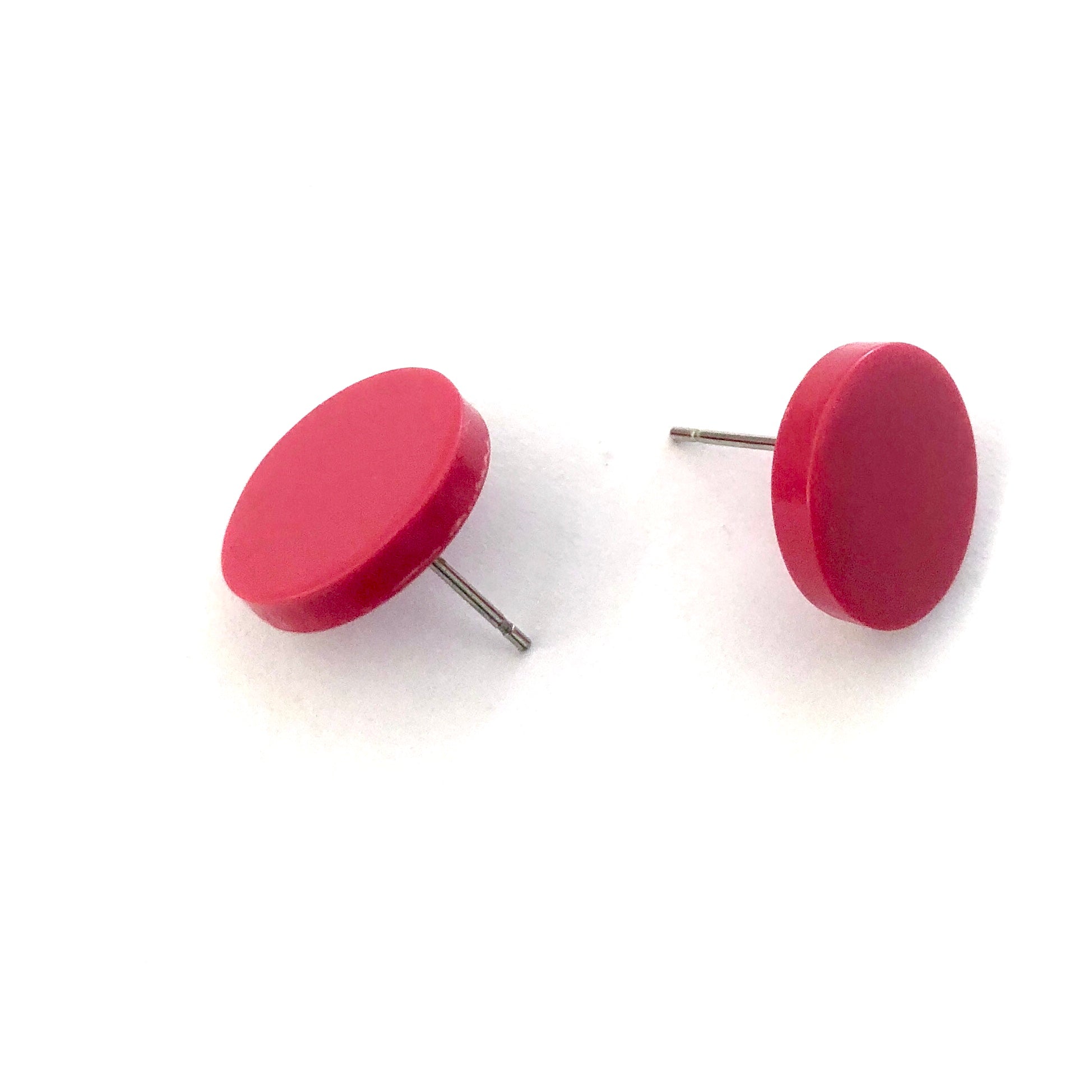 fuchsia disc earings