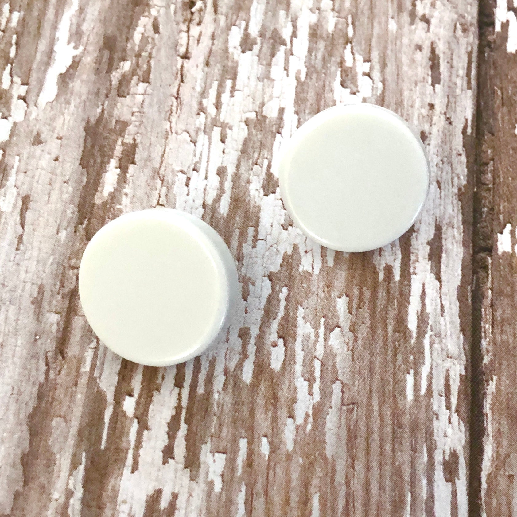 white stud earrings