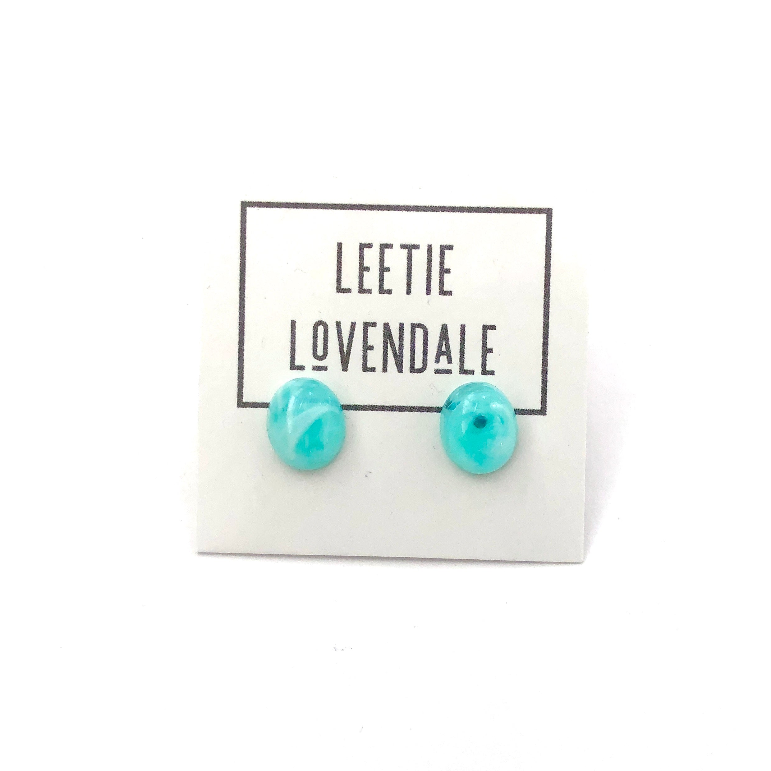 marbled oval stud