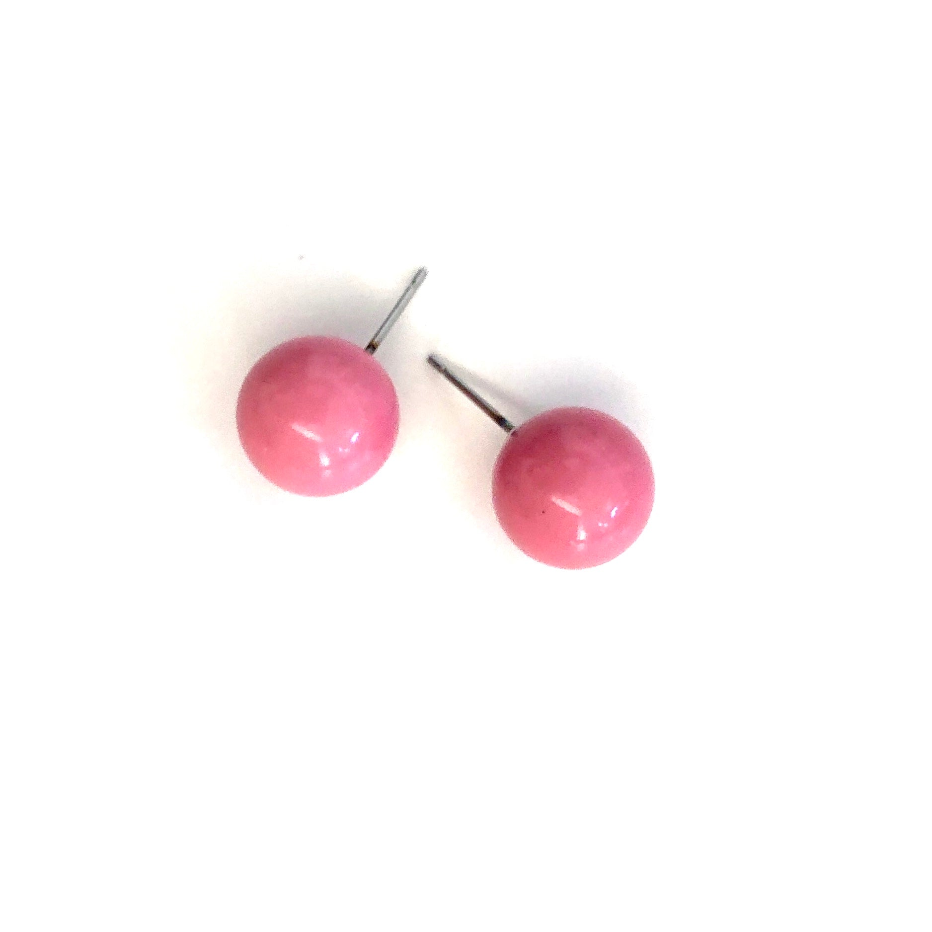 Bubblegum Pink Ball Stud Earrings