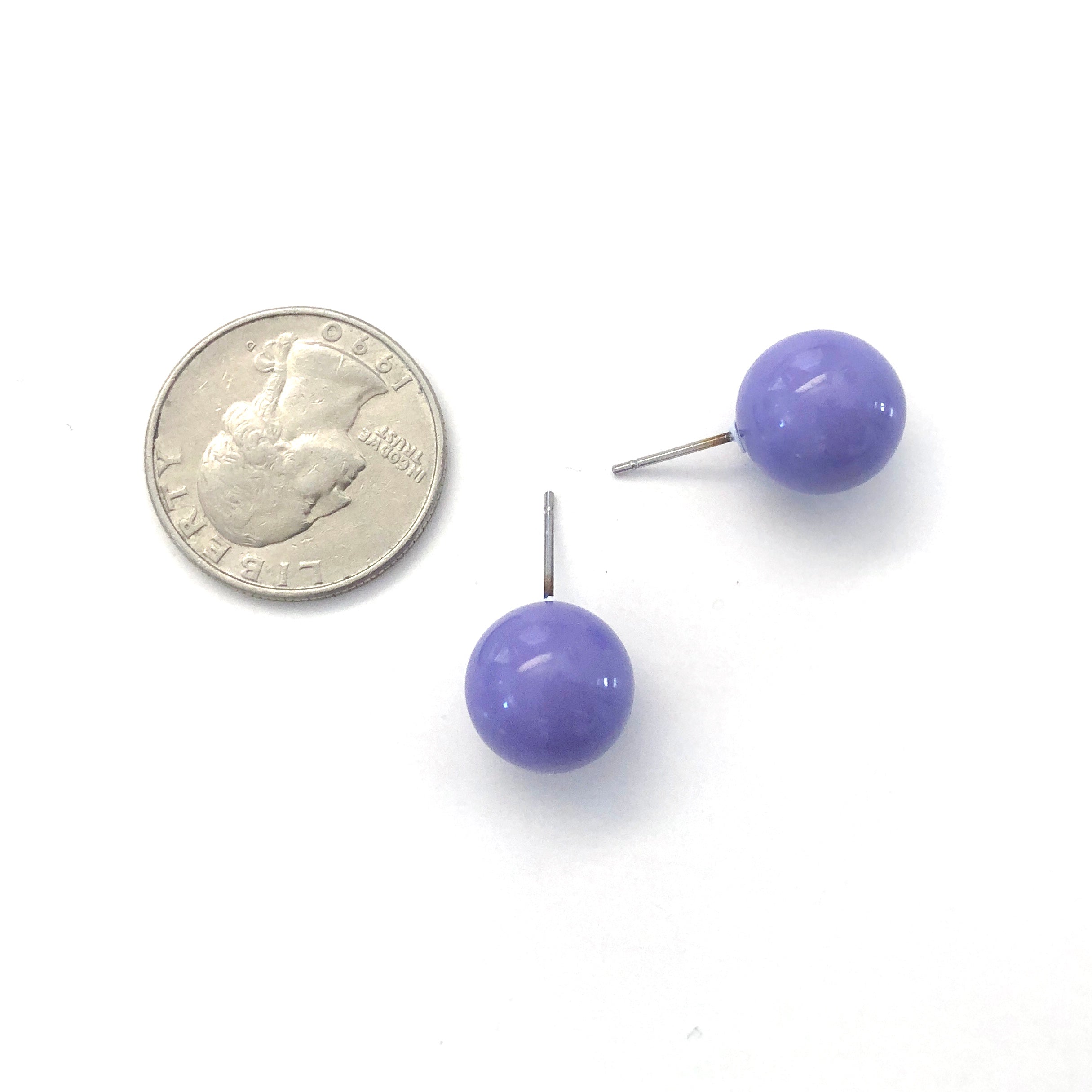 Iris Purple Ball Stud Earrings