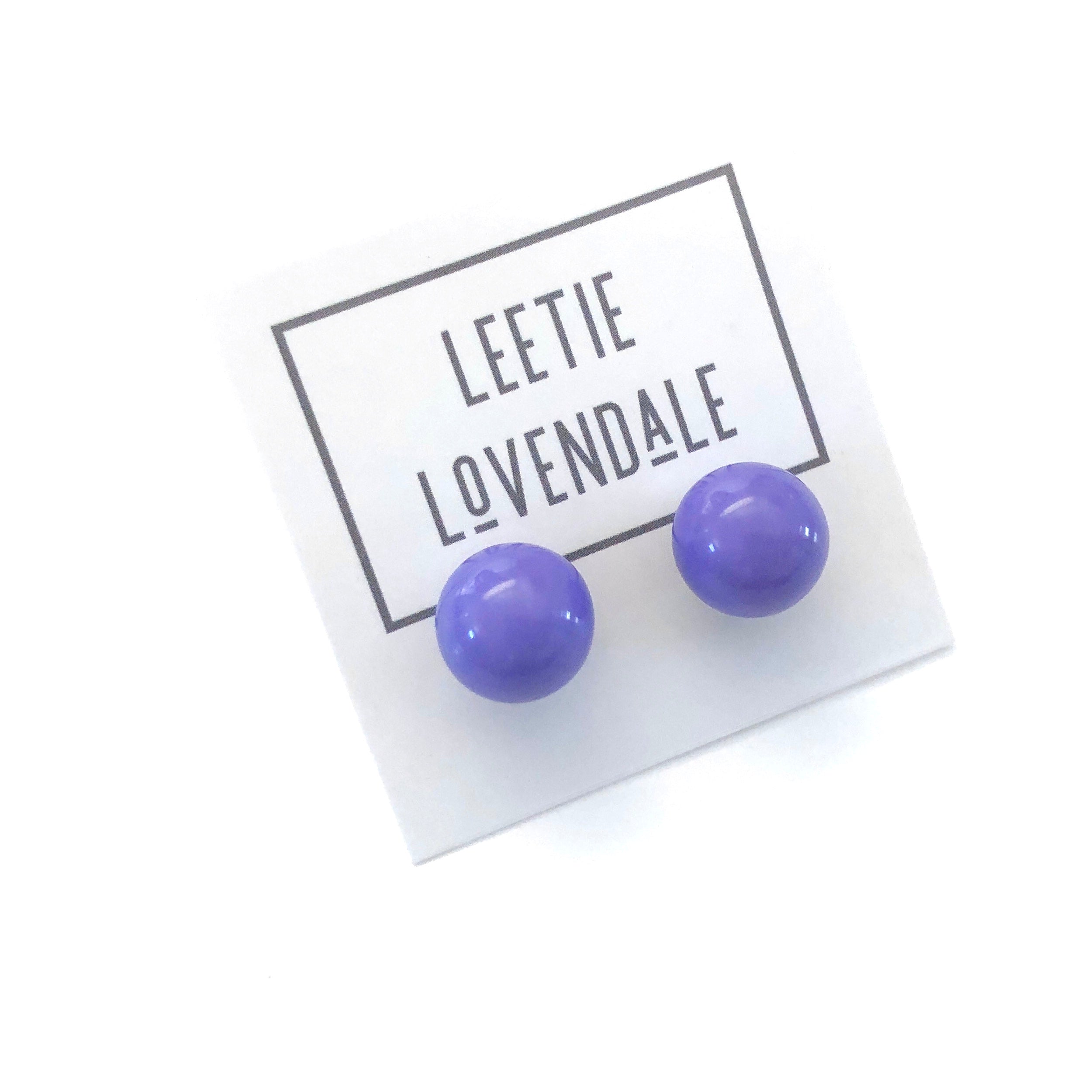 Iris Purple Ball Stud Earrings