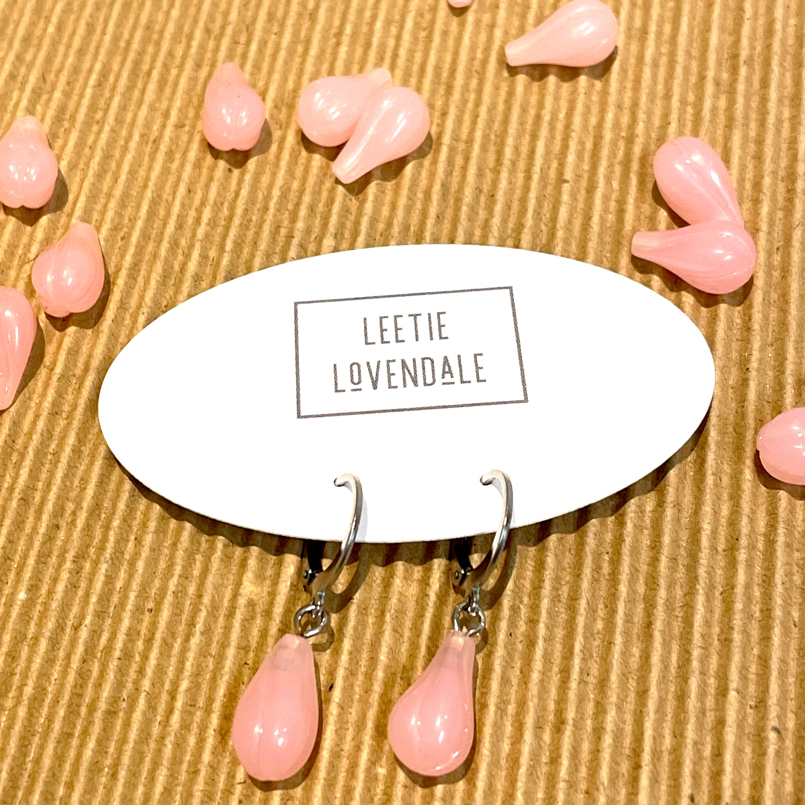 Rose pink drop earrings